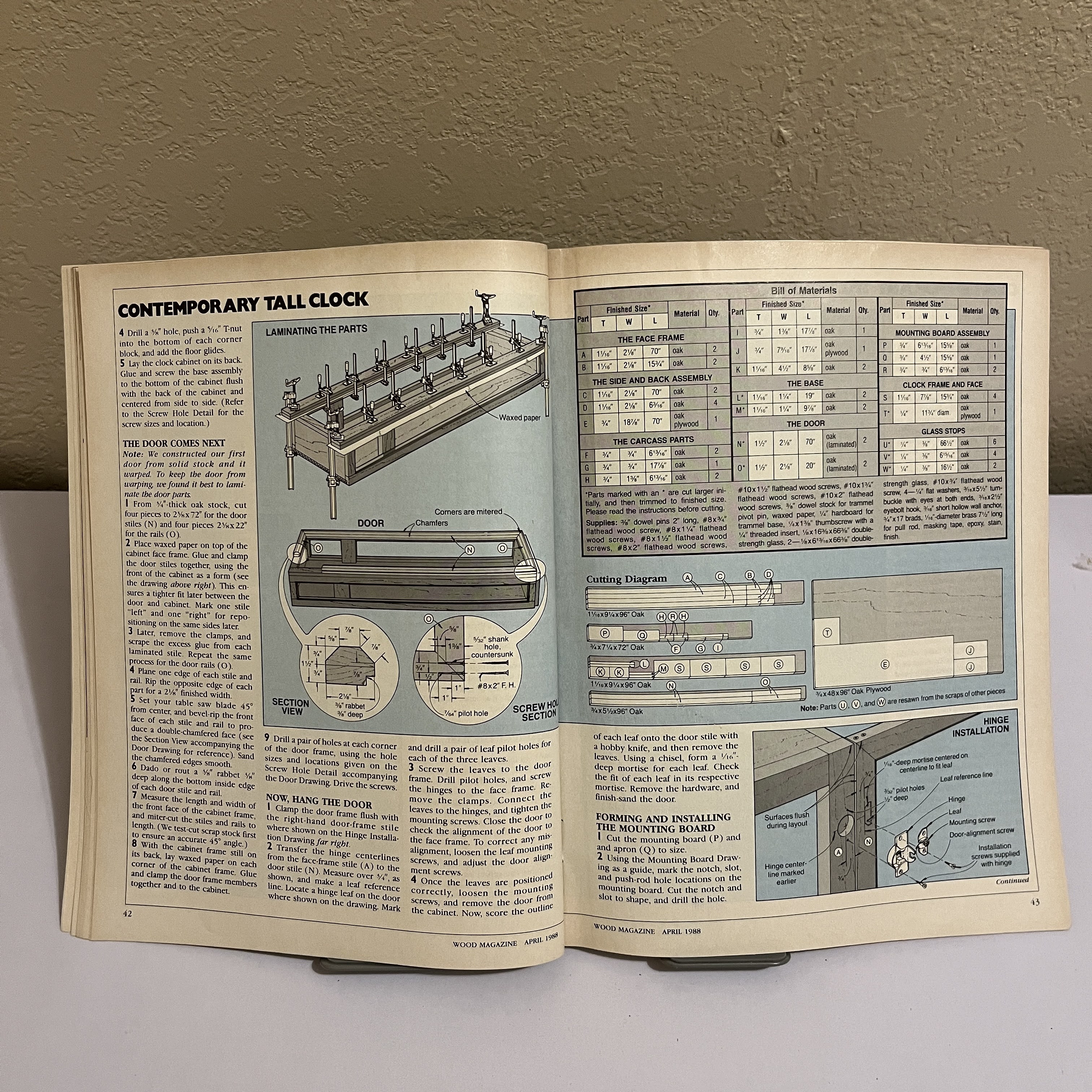 WOOD Magazine Tall Clock Project April 1988 Issue 22 — image 4