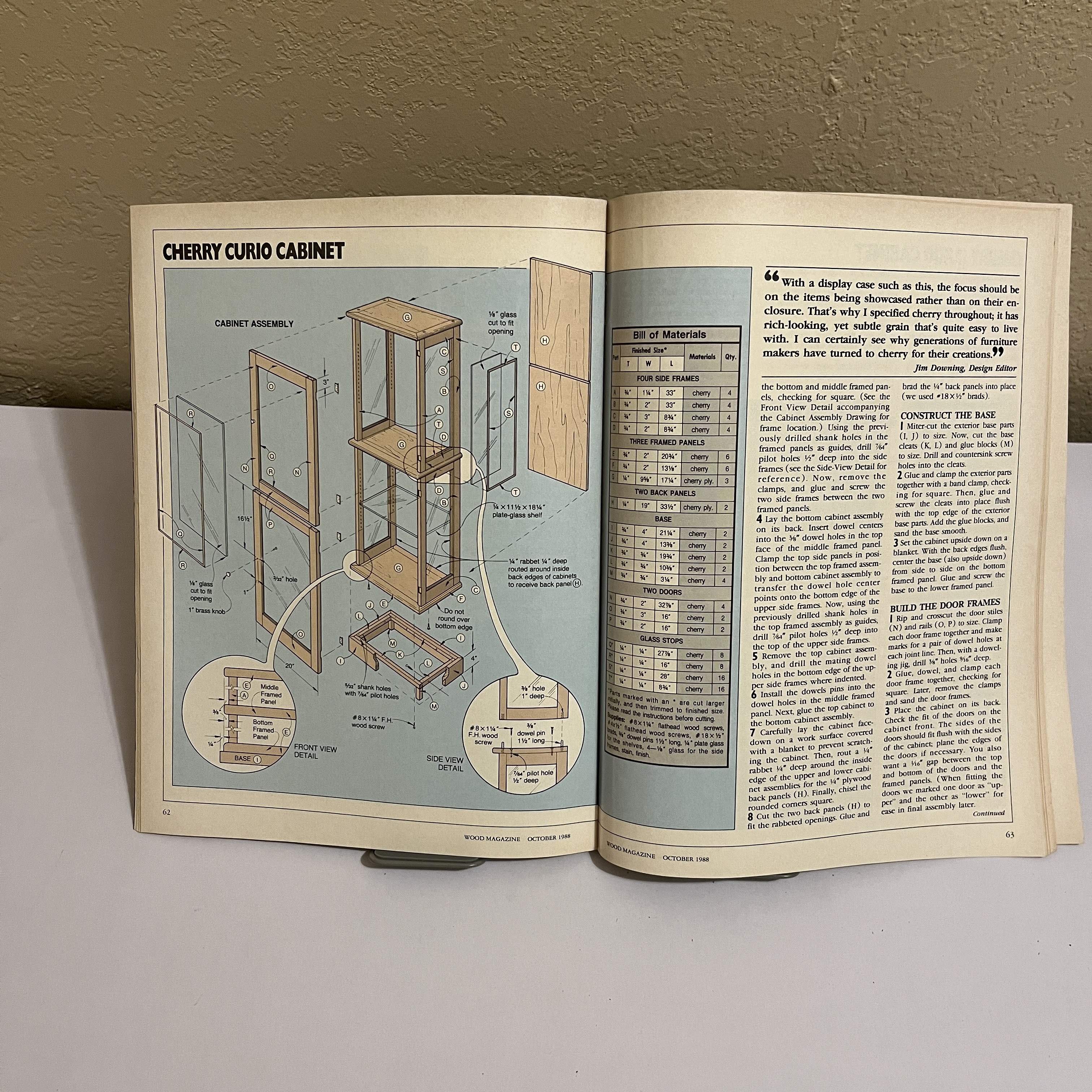 WOOD Magazine Oct 1988, Curio Cabinet Plans — image 3