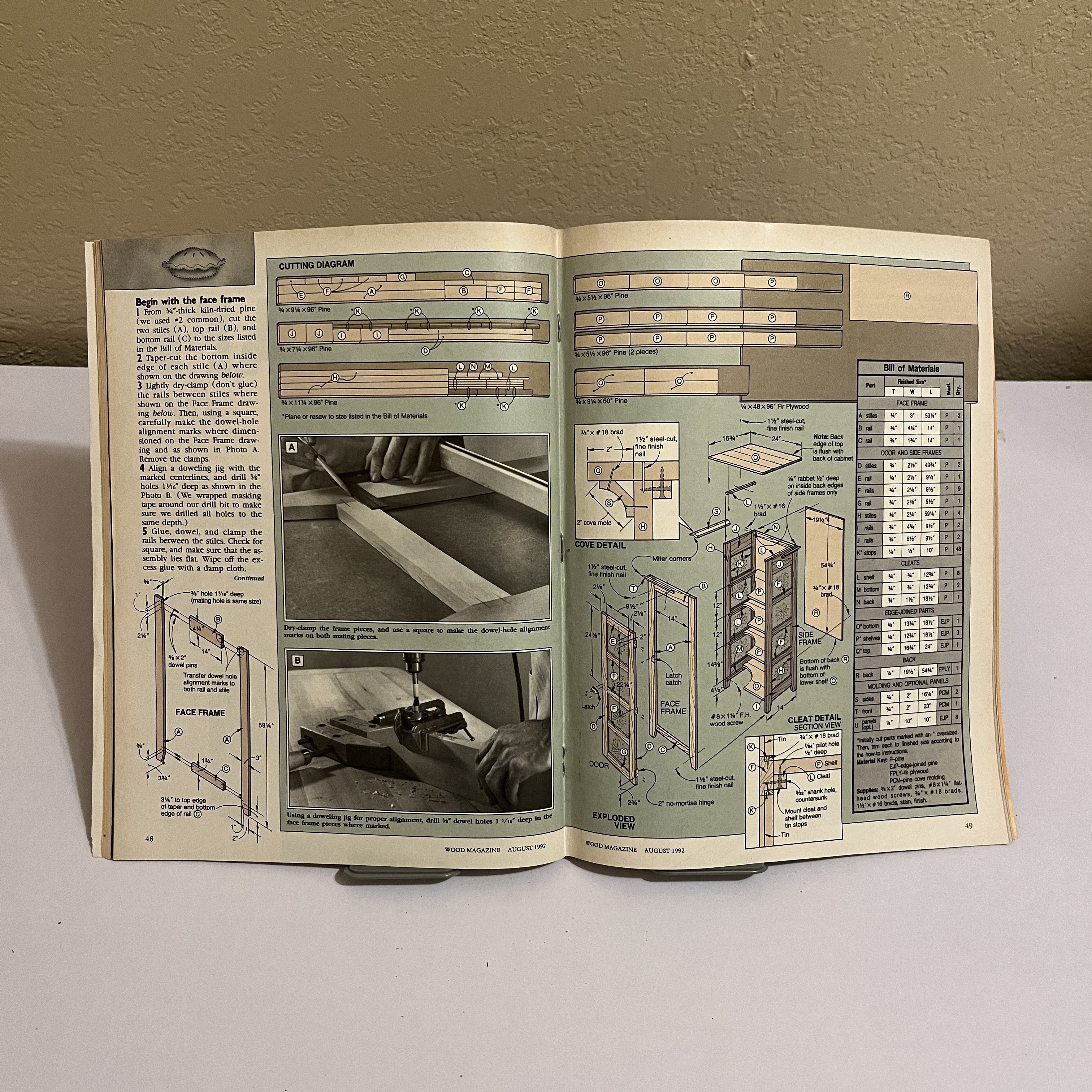 WOOD Magazine Aug 1992 Punched-Tin Pie Safe Plan — image 4