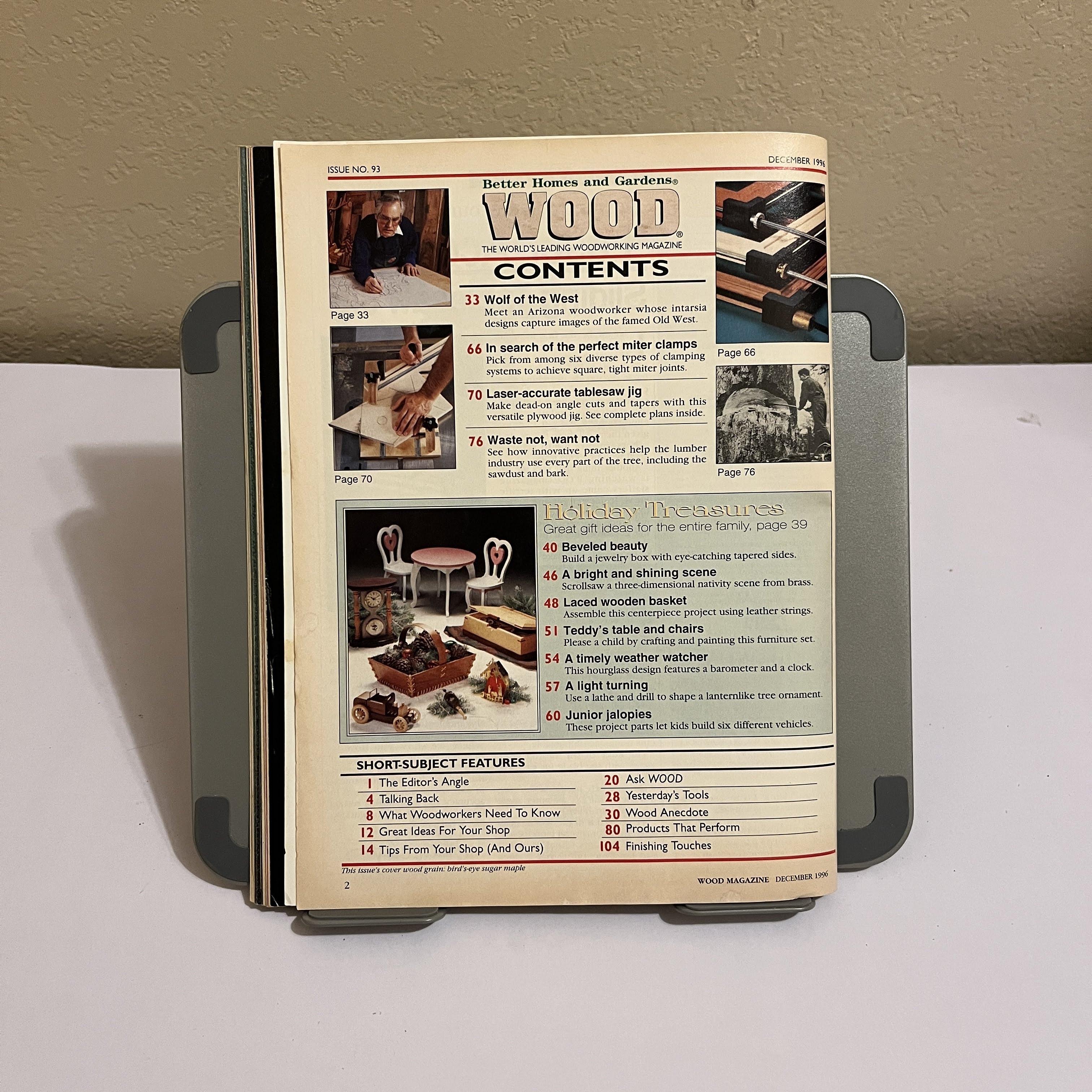WOOD Magazine Dec 1996 Sliding Tablesaw Jig Cover — image 2