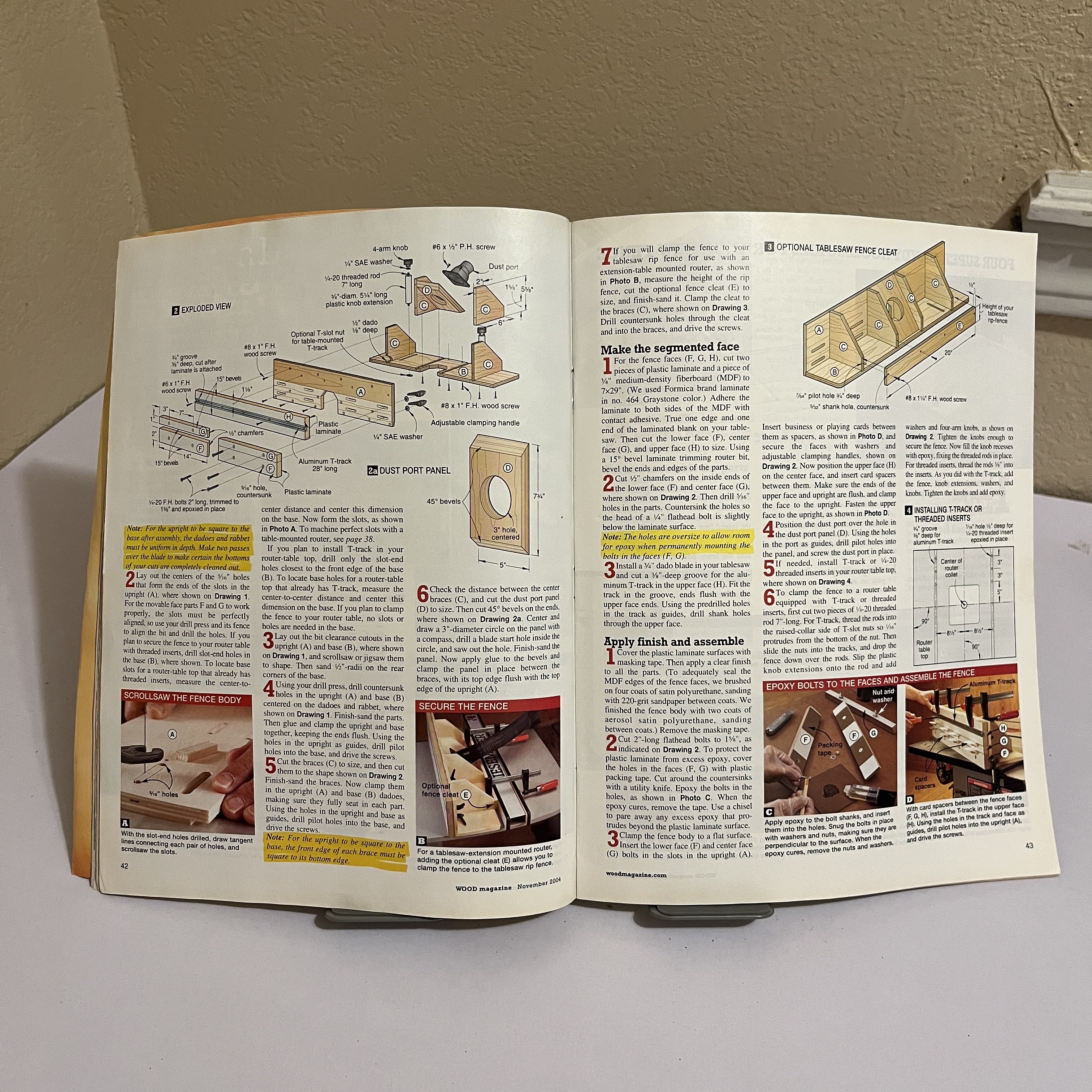 WOOD Magazine Nov 2004 Router Table Fence Plans — image 3