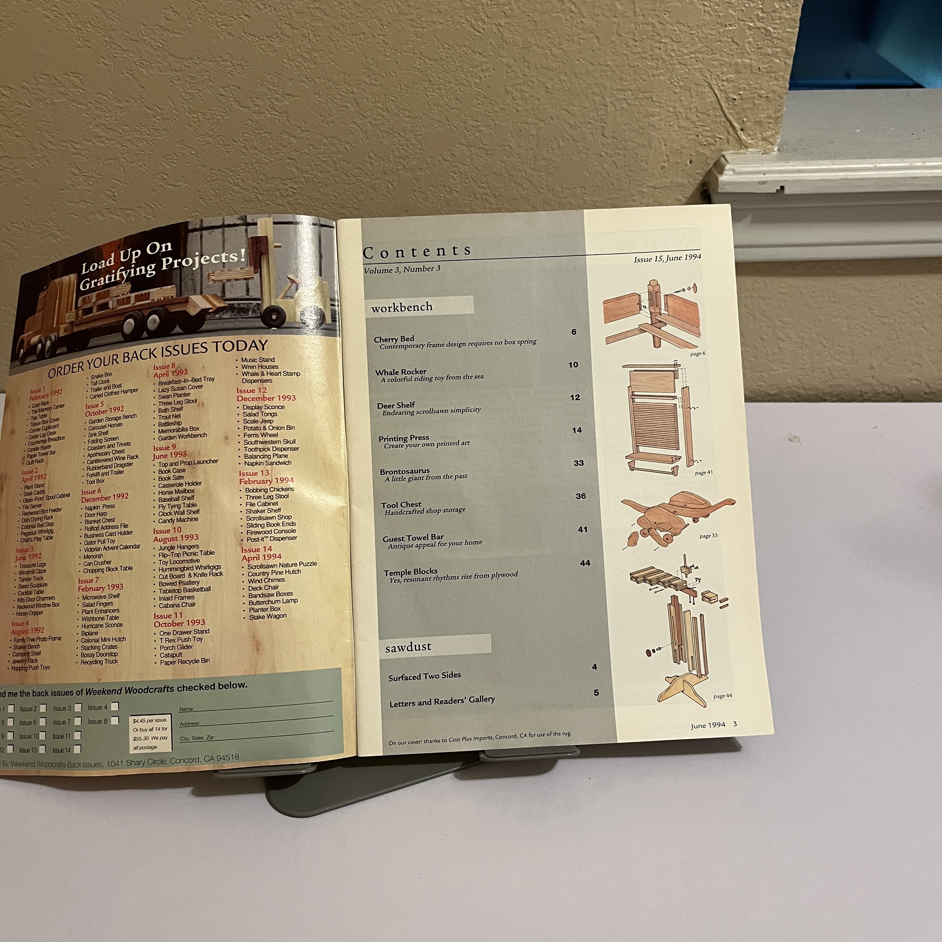 Weekend Woodcrafts Mag June 1994 Whale Rocker Plans — image 3