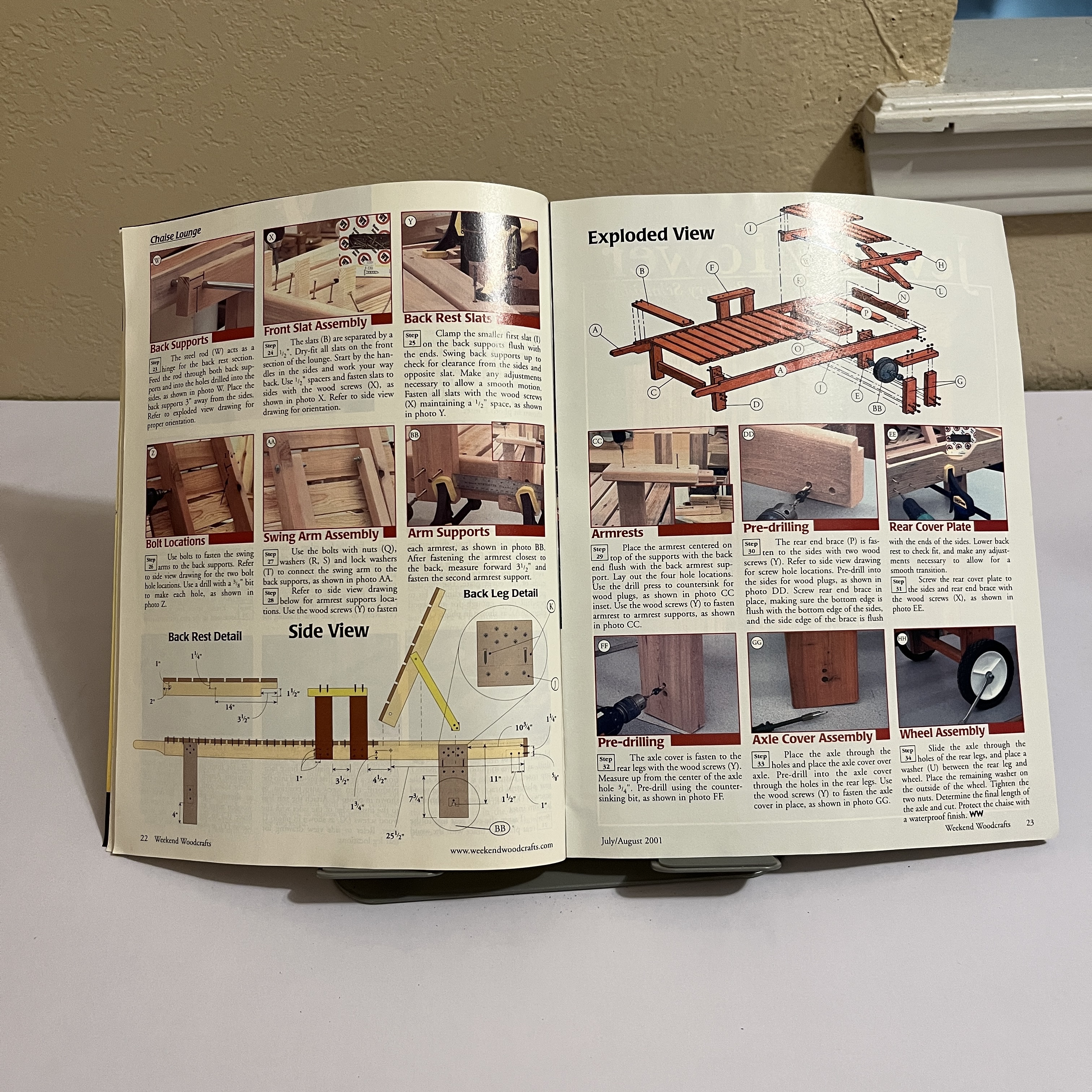 Weekend Woodcrafts Magazine Chaise Lounge Plans Aug 2001 — image 3