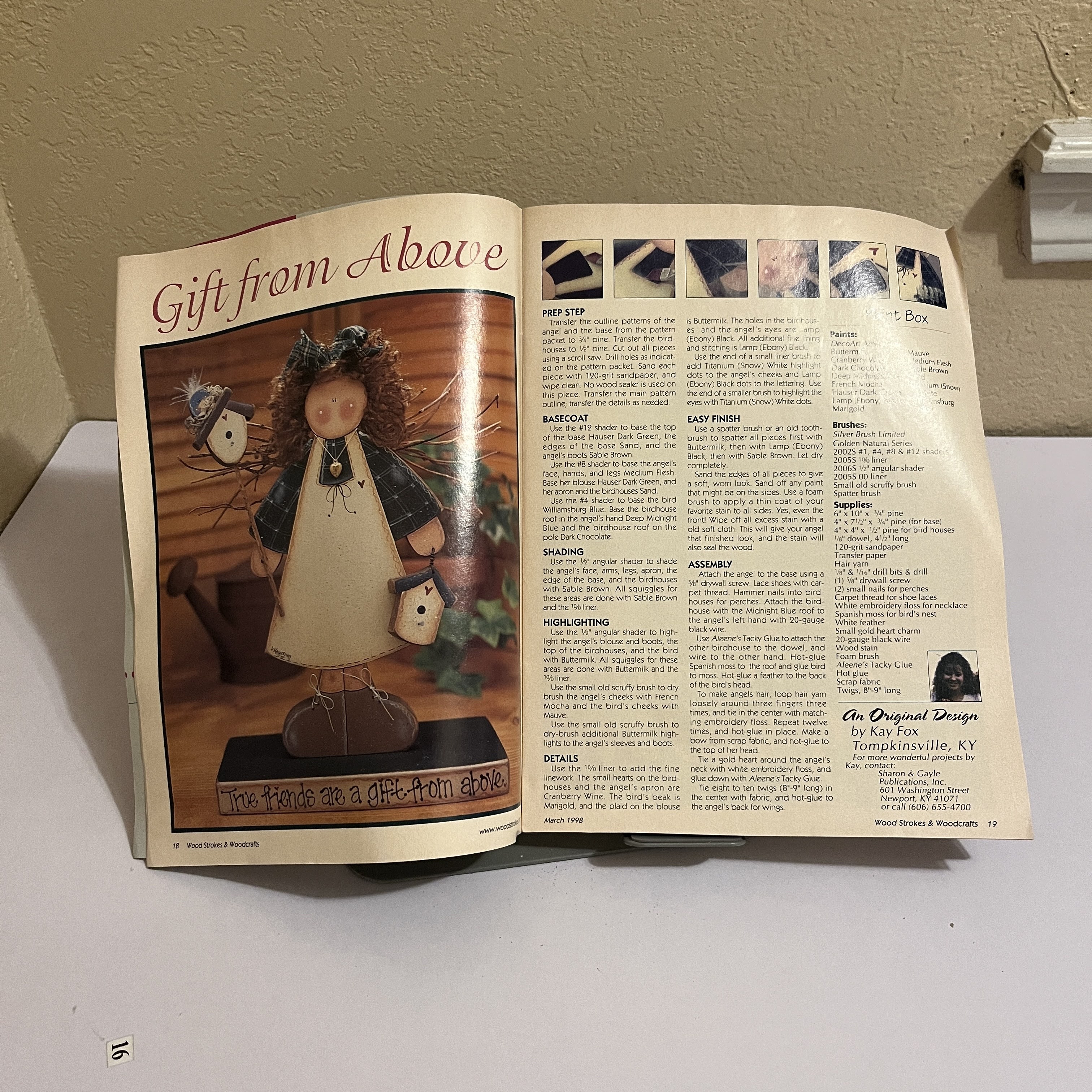 Wood Strokes Magazine Folk Art Angel Craft Mar 1998 — image 3