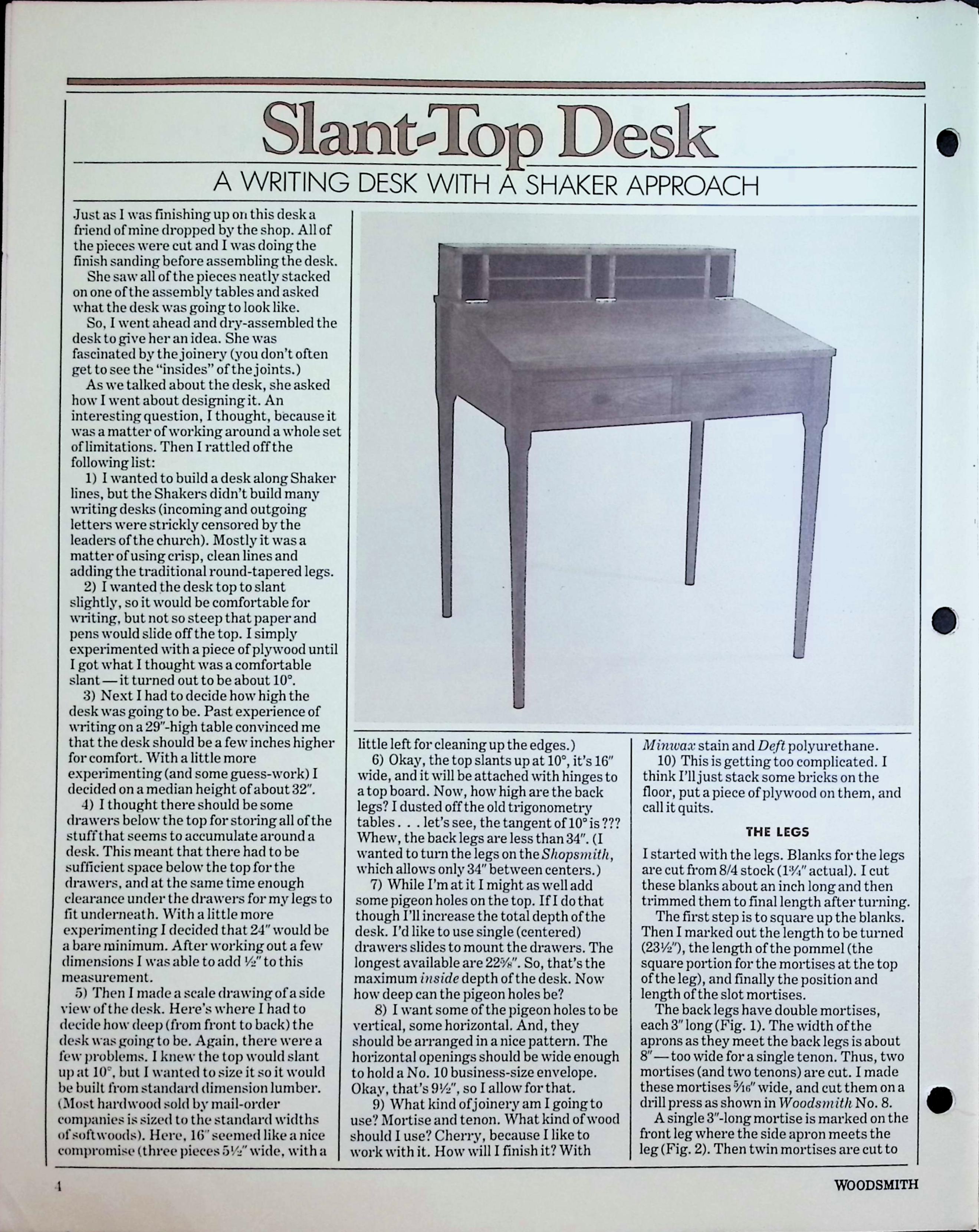 Woodsmith Magazine, Number 12 (Notes From The Shop) — image 4