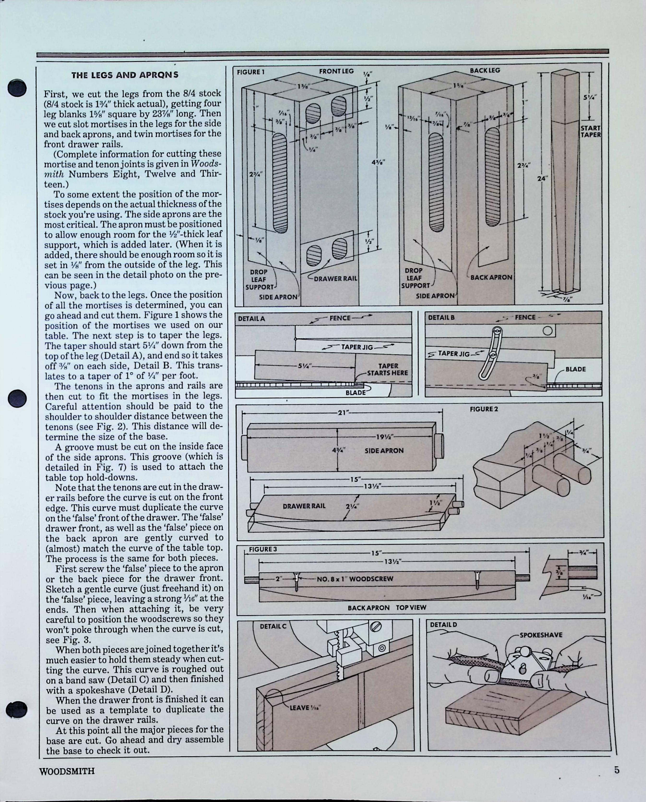 Woodsmith Magazine, No. 14, 1981 - Classic Furniture Tables — image 5