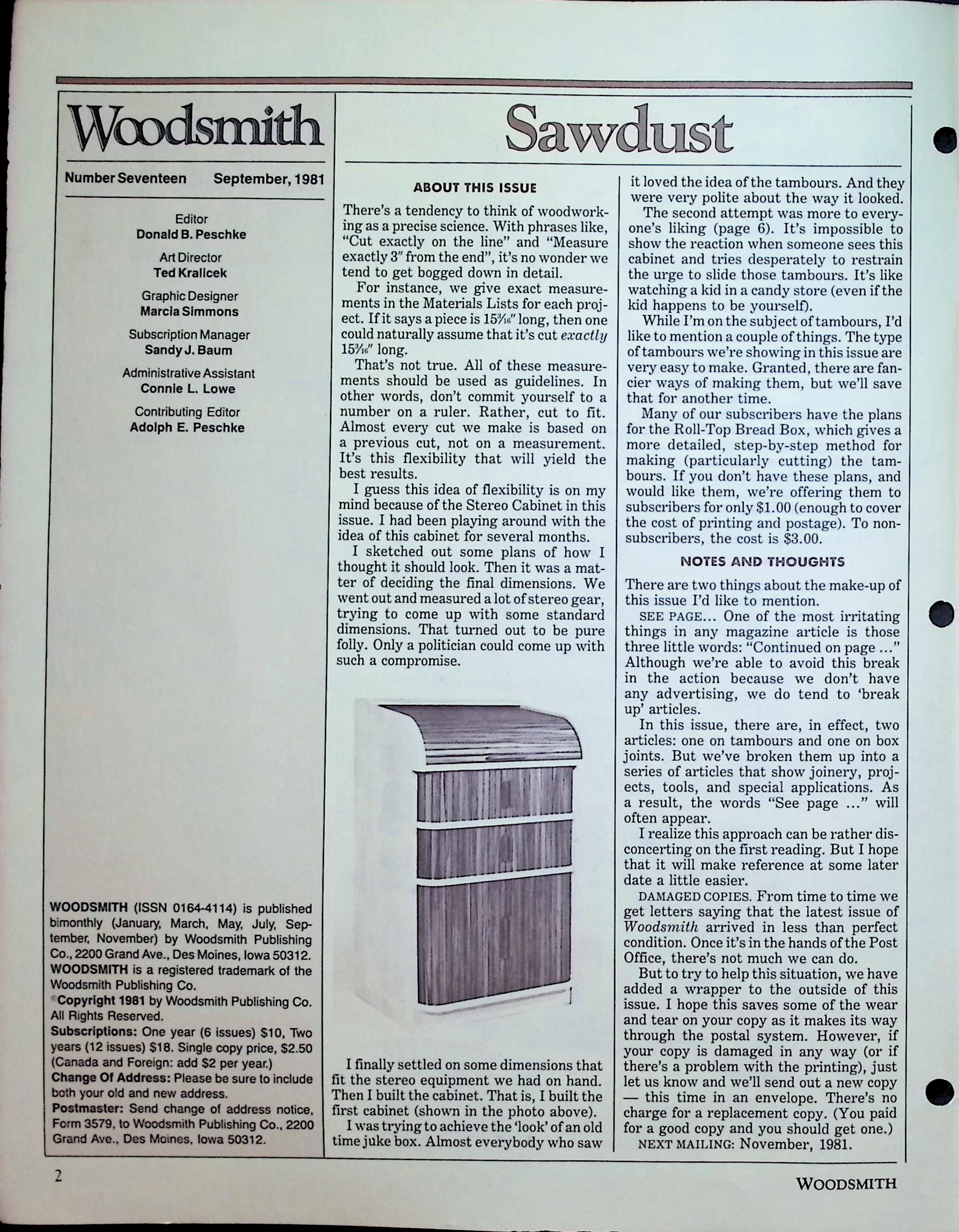 Number 17 (1981) - Tambour Stereo Cabinet Plans — image 2