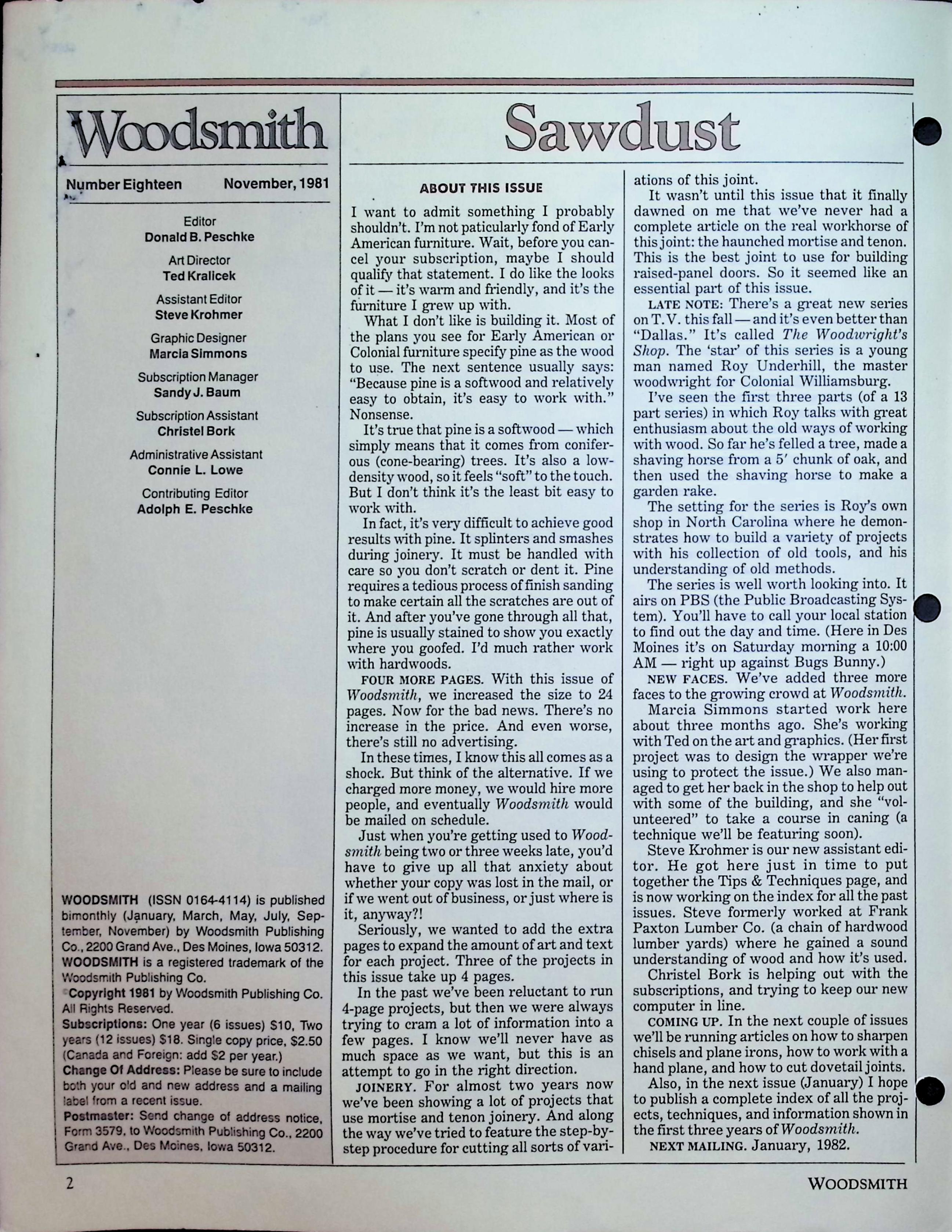 Number 18 (1981) - Colonial Dry Sink & China Hutch — image 2