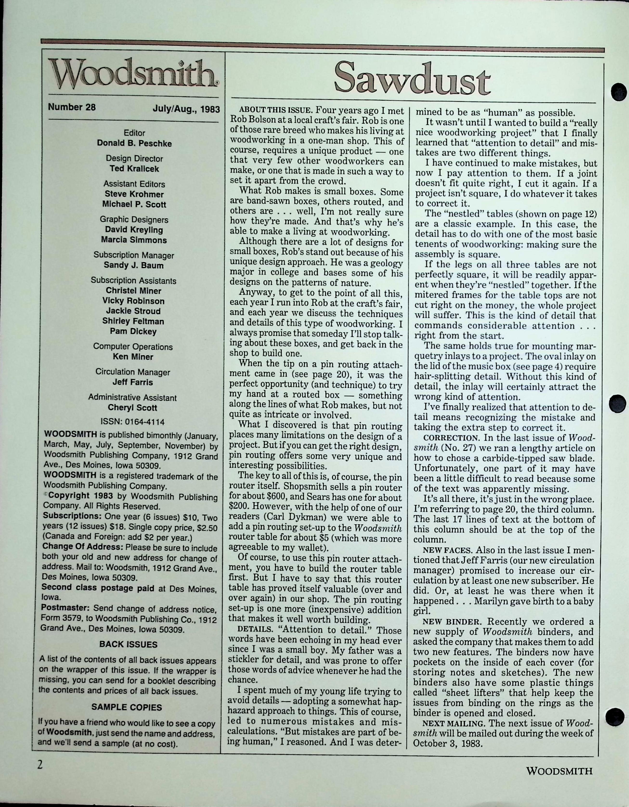 No. 28 (1983) - Nestled Tables, Marquetry Inlays — image 2