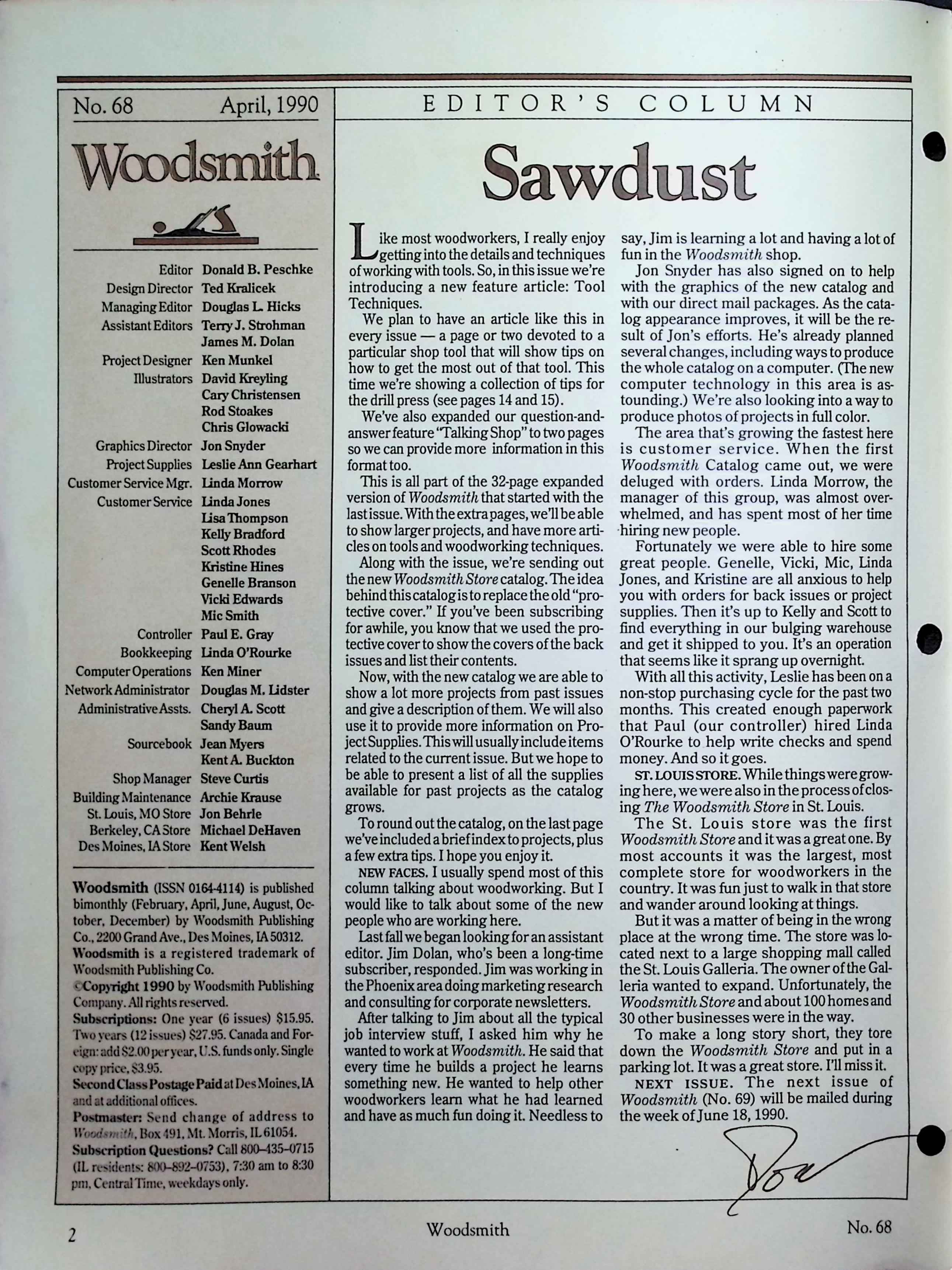 Woodsmith Magazine, No. 68 - Five-Drawer Chairside Chest — image 2