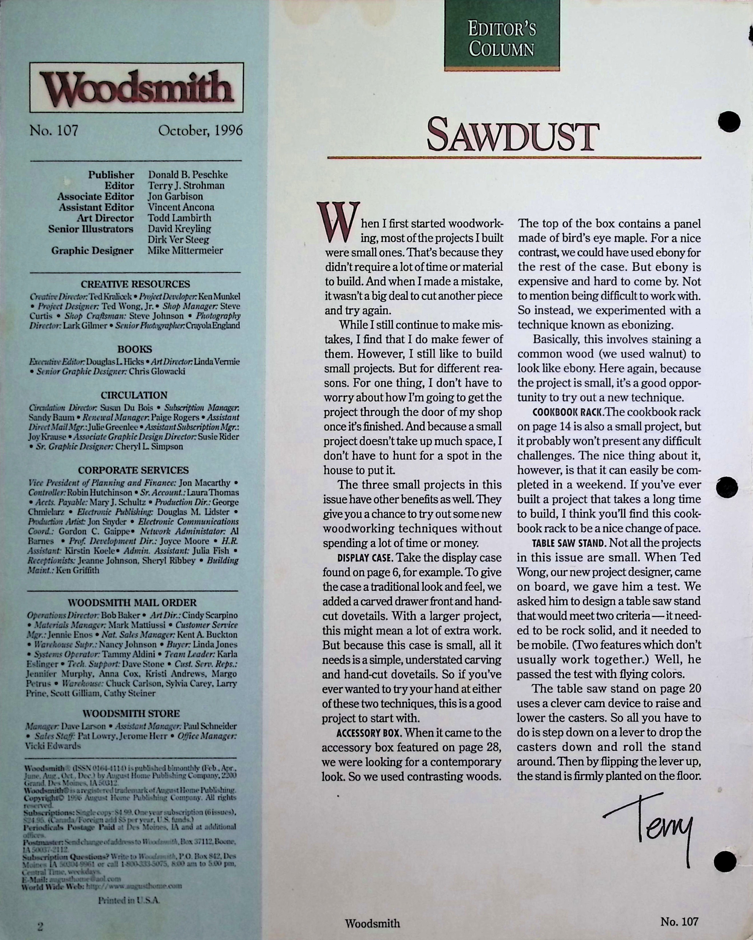 Woodsmith Magazine, Vol. 18 / No. 107, Sep/Oct 1996 — image 2