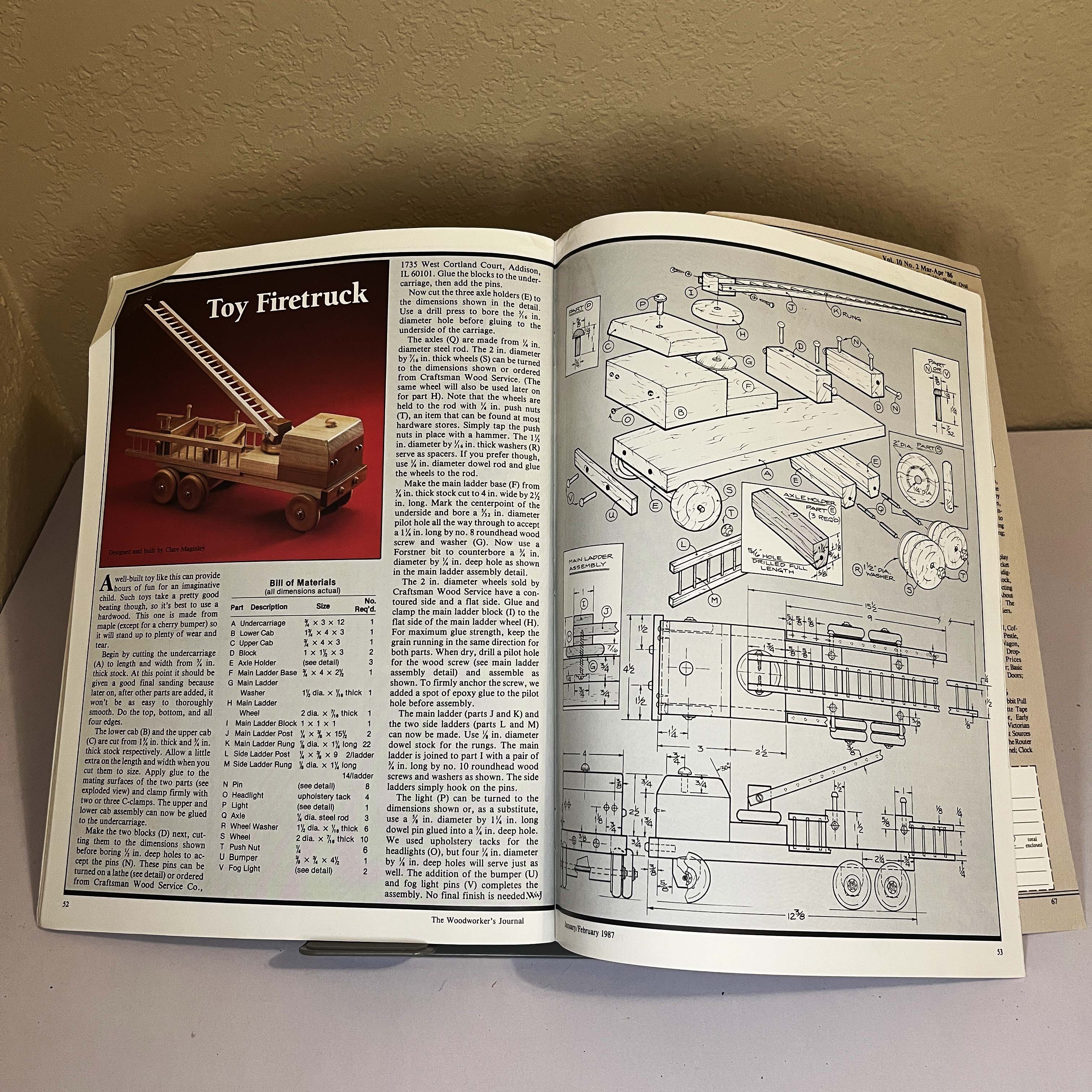 Woodworker's Journal Magazine Shaker Blanket Chest 1987 — image 3