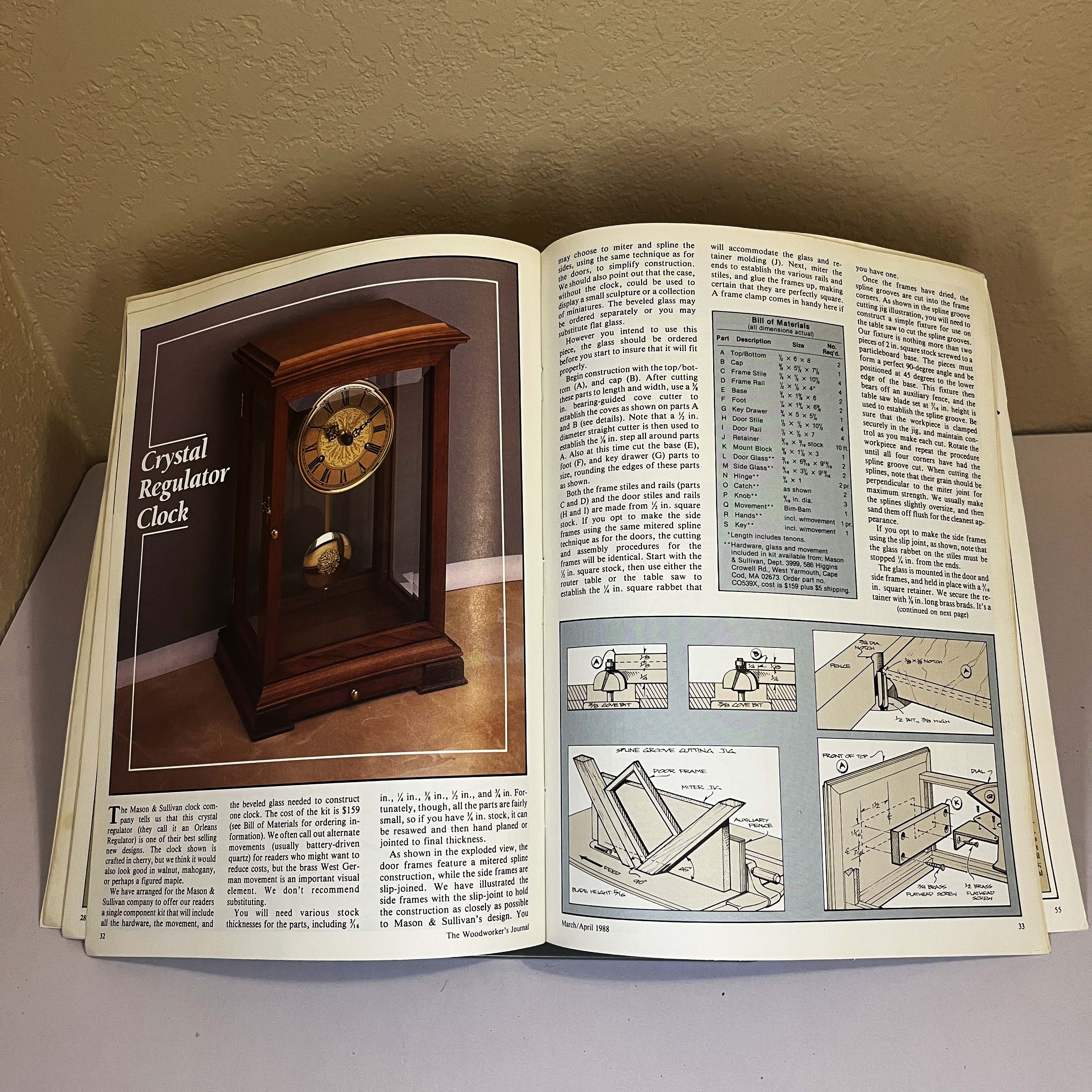 Woodworker's Journal Crystal Regulator Clock Issue 1988 — image 3