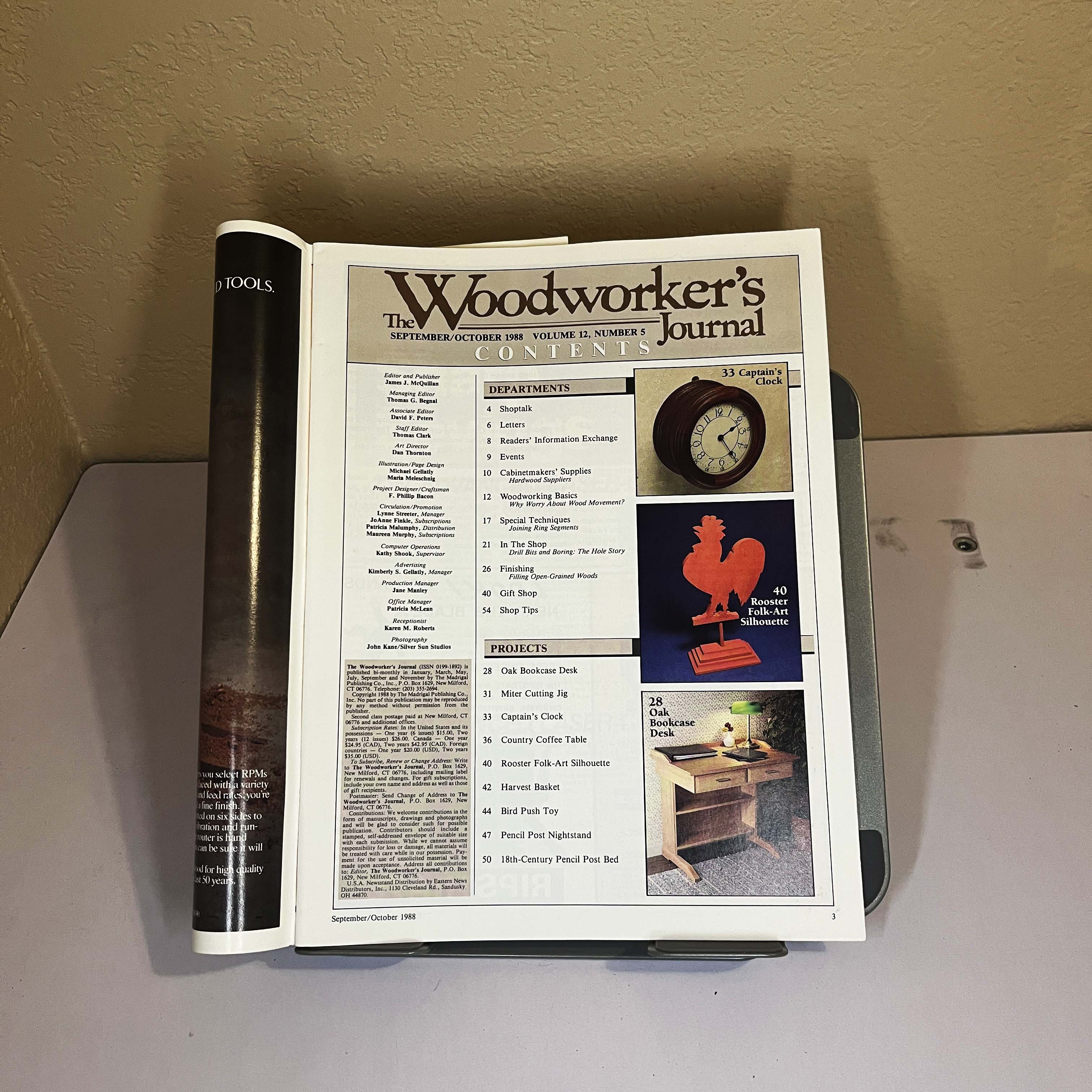 Woodworker's Journal Magazine Pencil Post Bed Sep/Oct 1988 — image 2