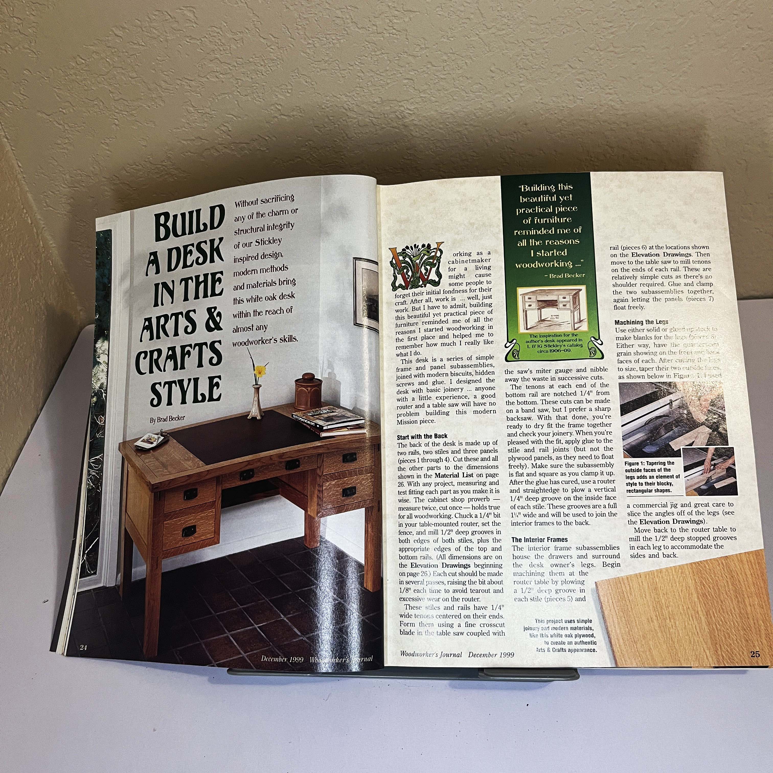 Woodworker's Journal Stickley Desk Dec 1999 — image 4