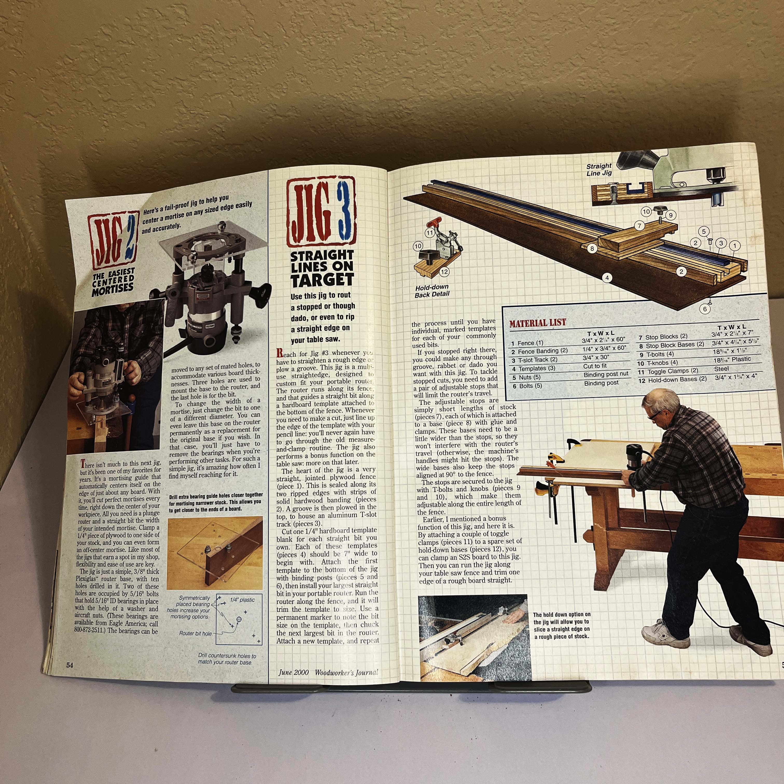 Woodworker's Journal June 2000, Woodworking Jigs Cover — image 4