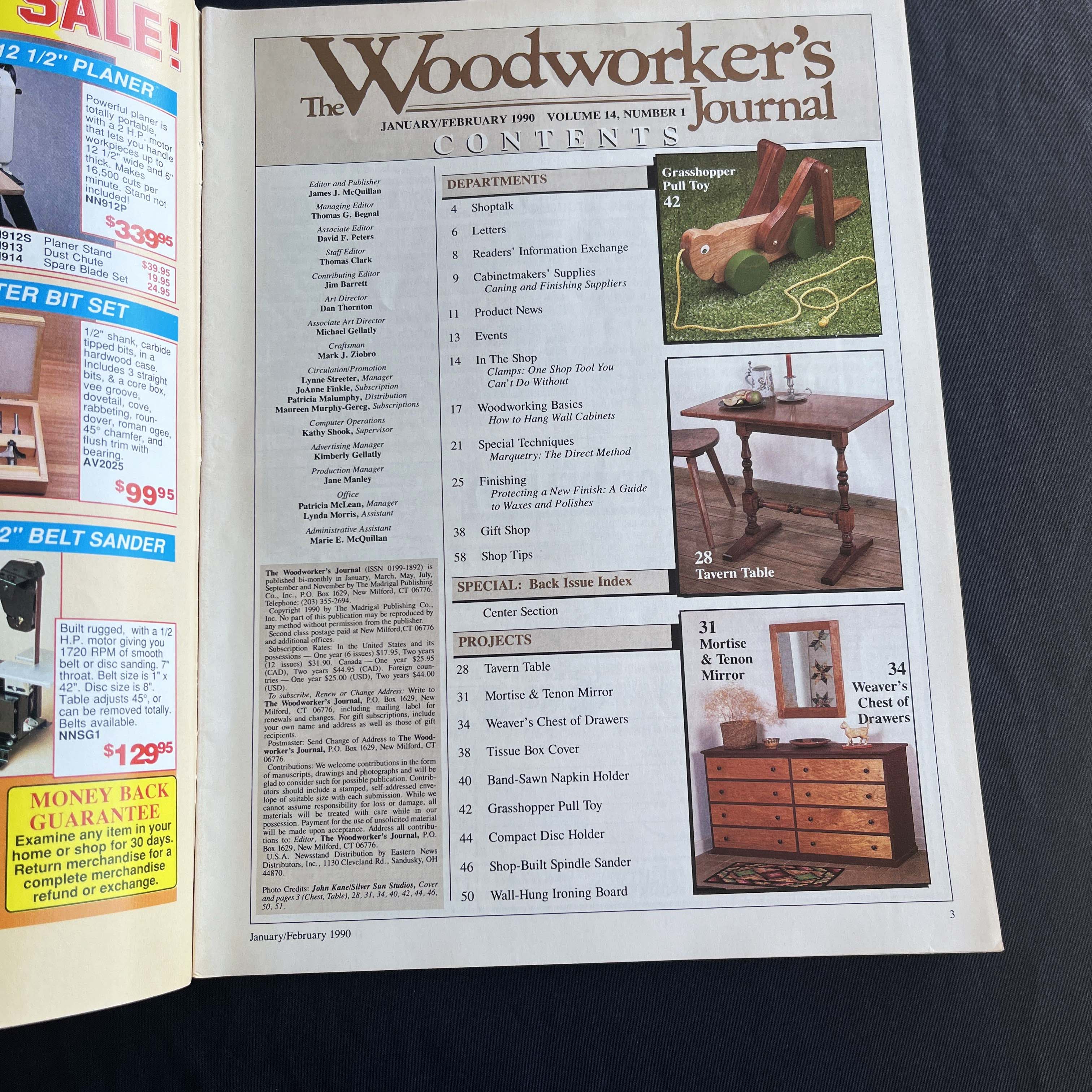 Woodworker's Journal Spindle Sander Plans Jan/Feb 1990 — image 2