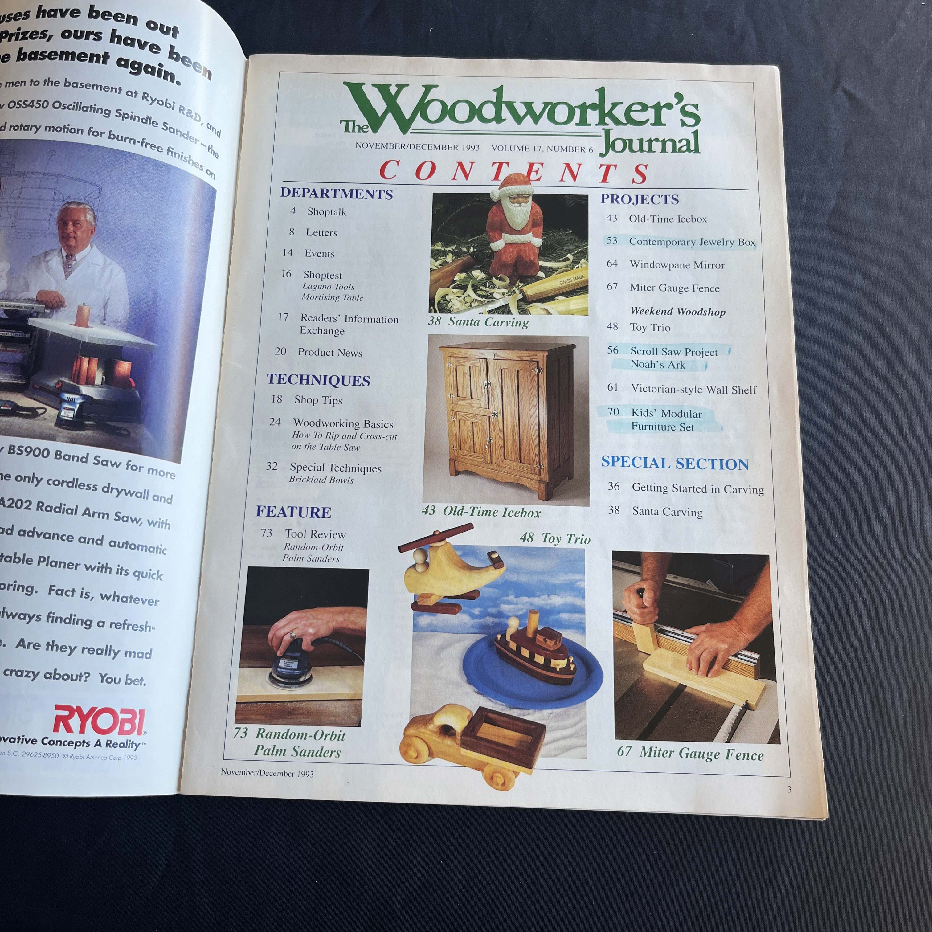 Woodworker's Journal Magazine Noah's Ark Cover Dec 1993 — image 2