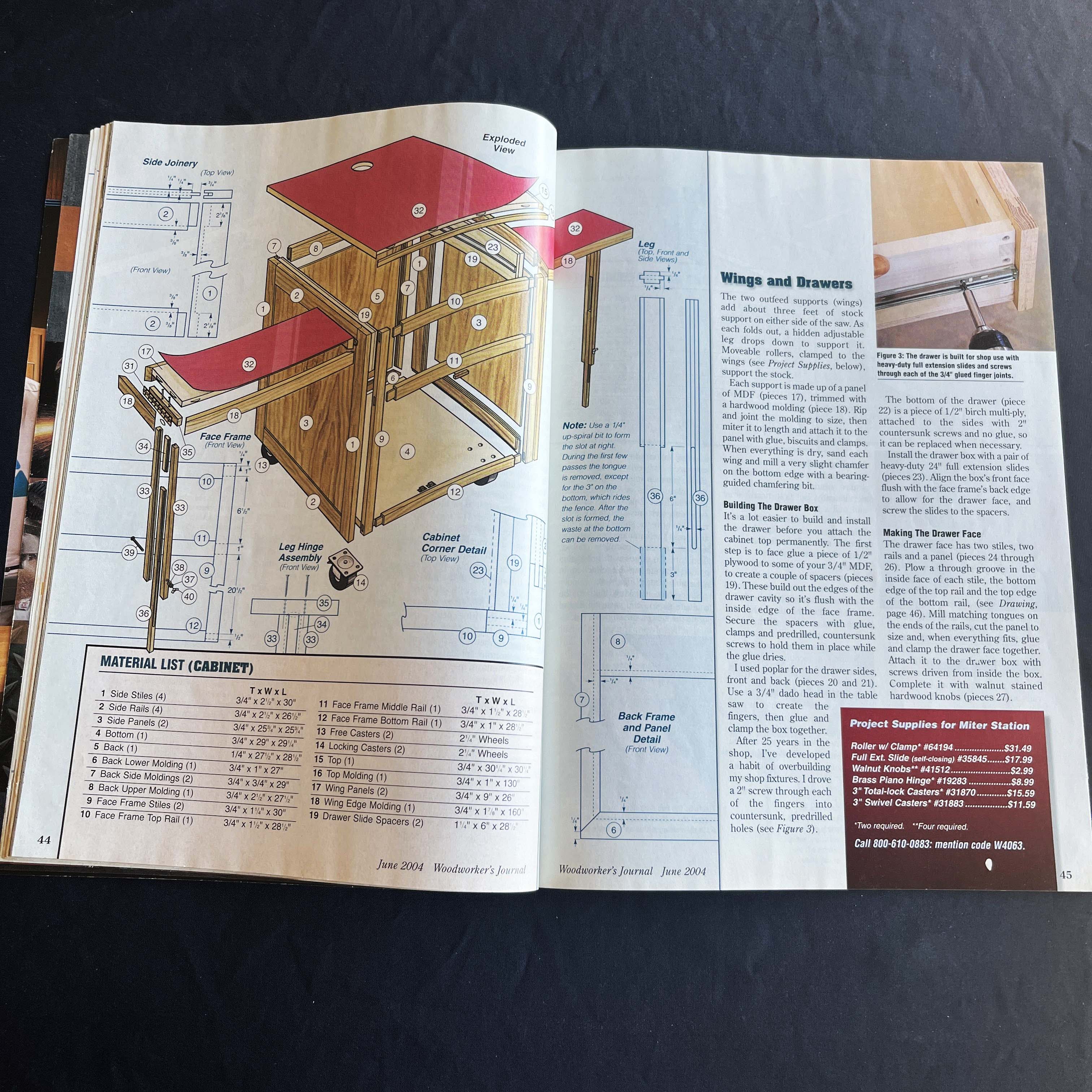 Woodworker's Journal Magazine June 2004 Chop Saws Cover — image 4