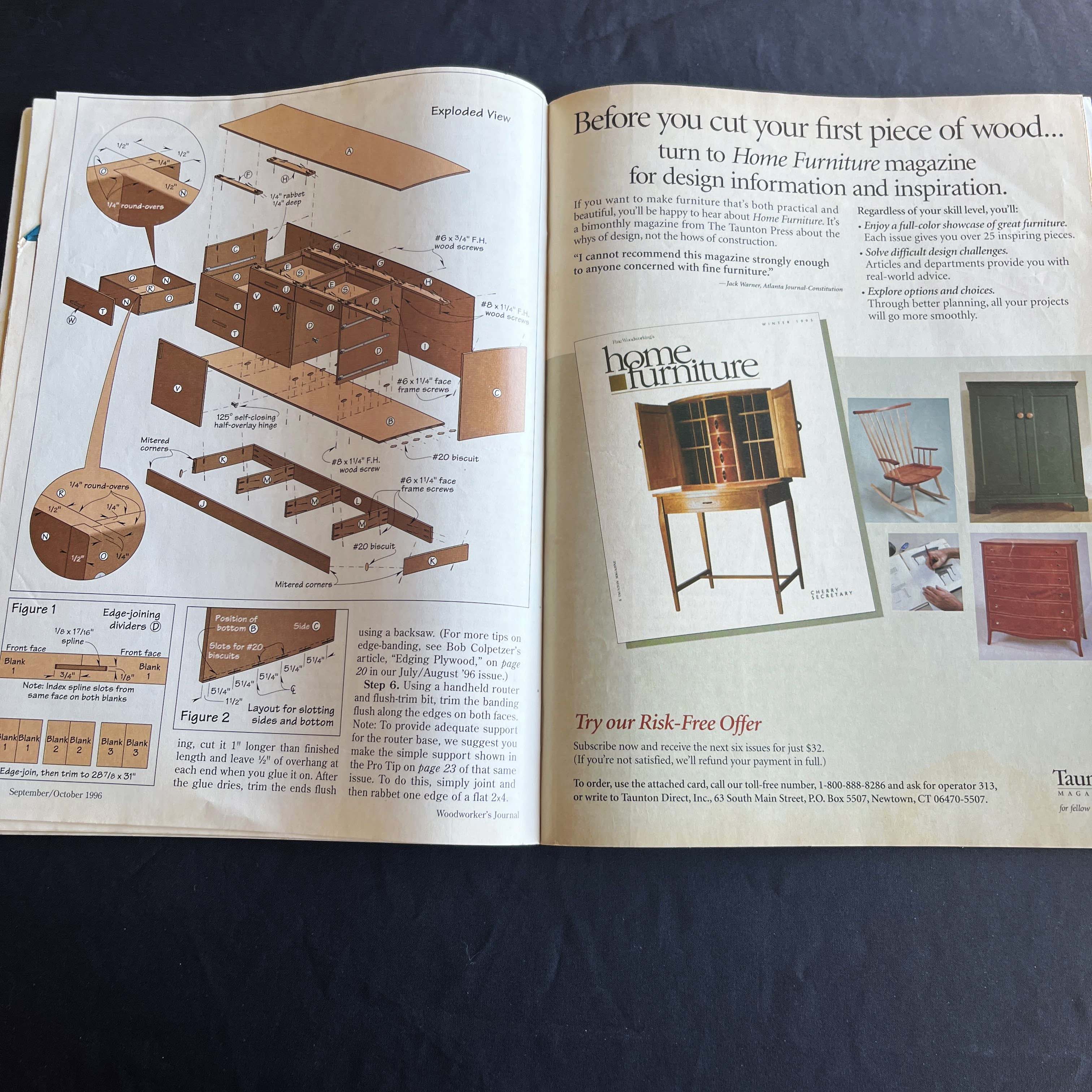 Woodworker's Journal Magazine Coopered Door Cabinet 1996 — image 4