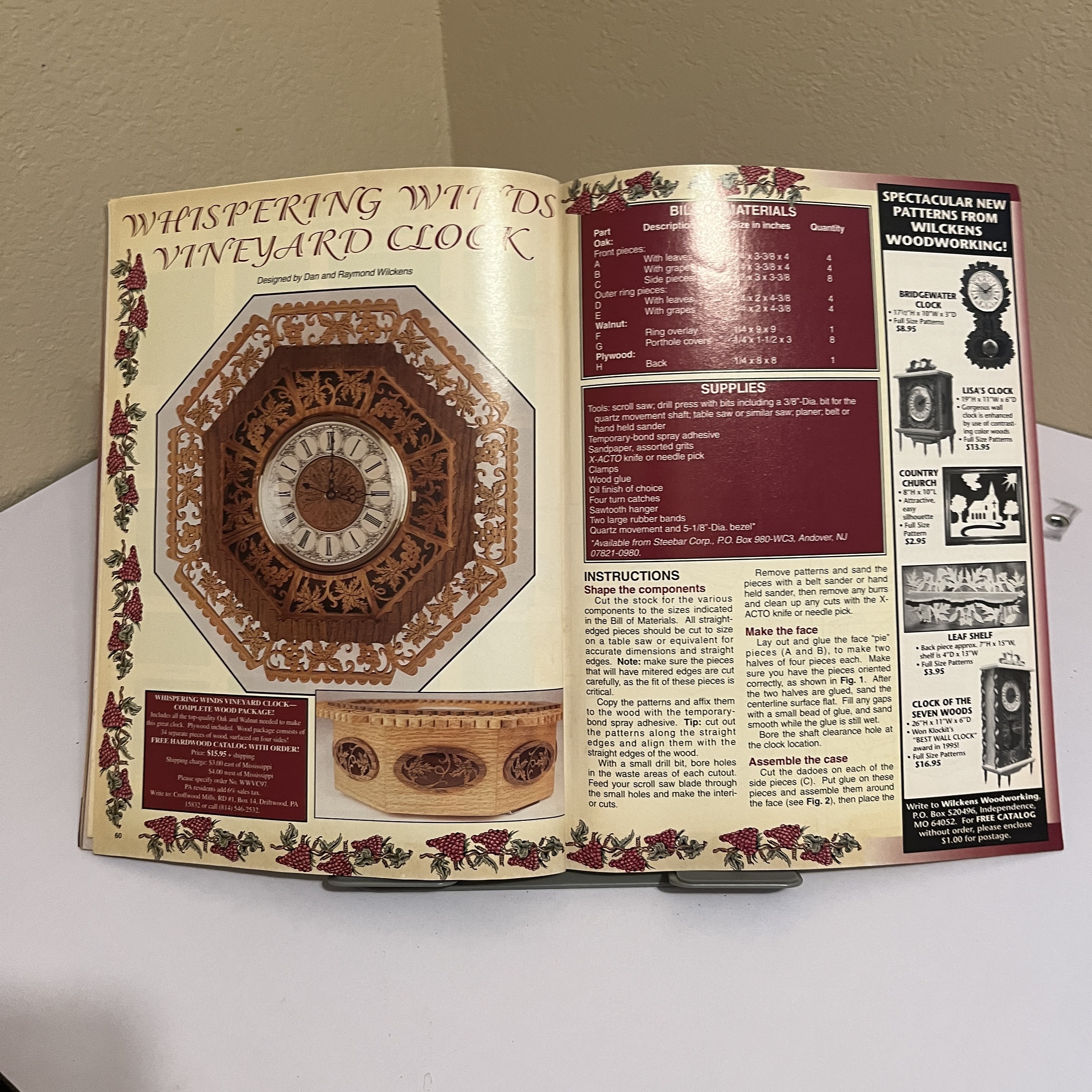 Creative Woodworks Magazine Praying Hands Clock Oct 1997 — image 3