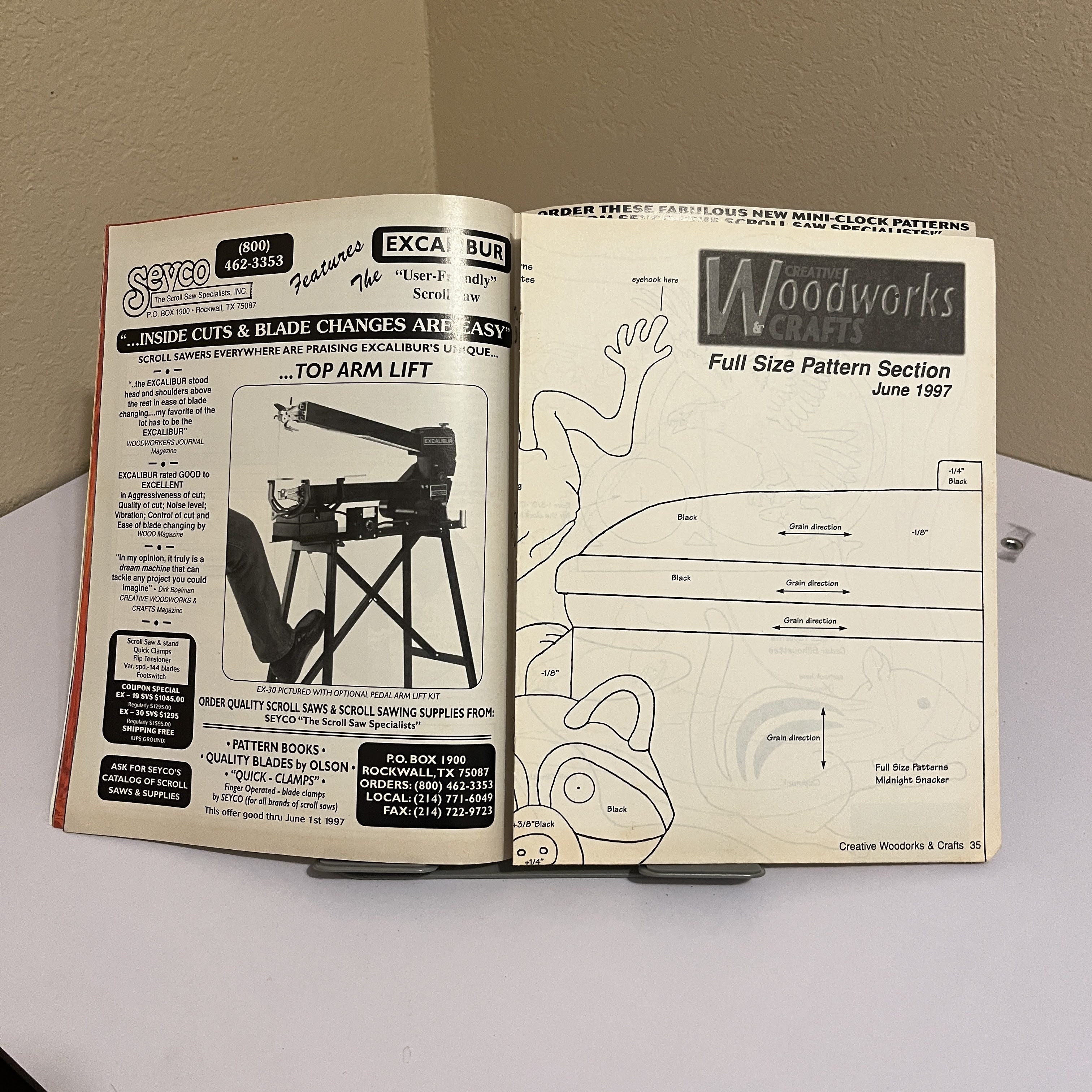 Creative Woodworks & Crafts, June 1997 - Tiger Clock — image 2