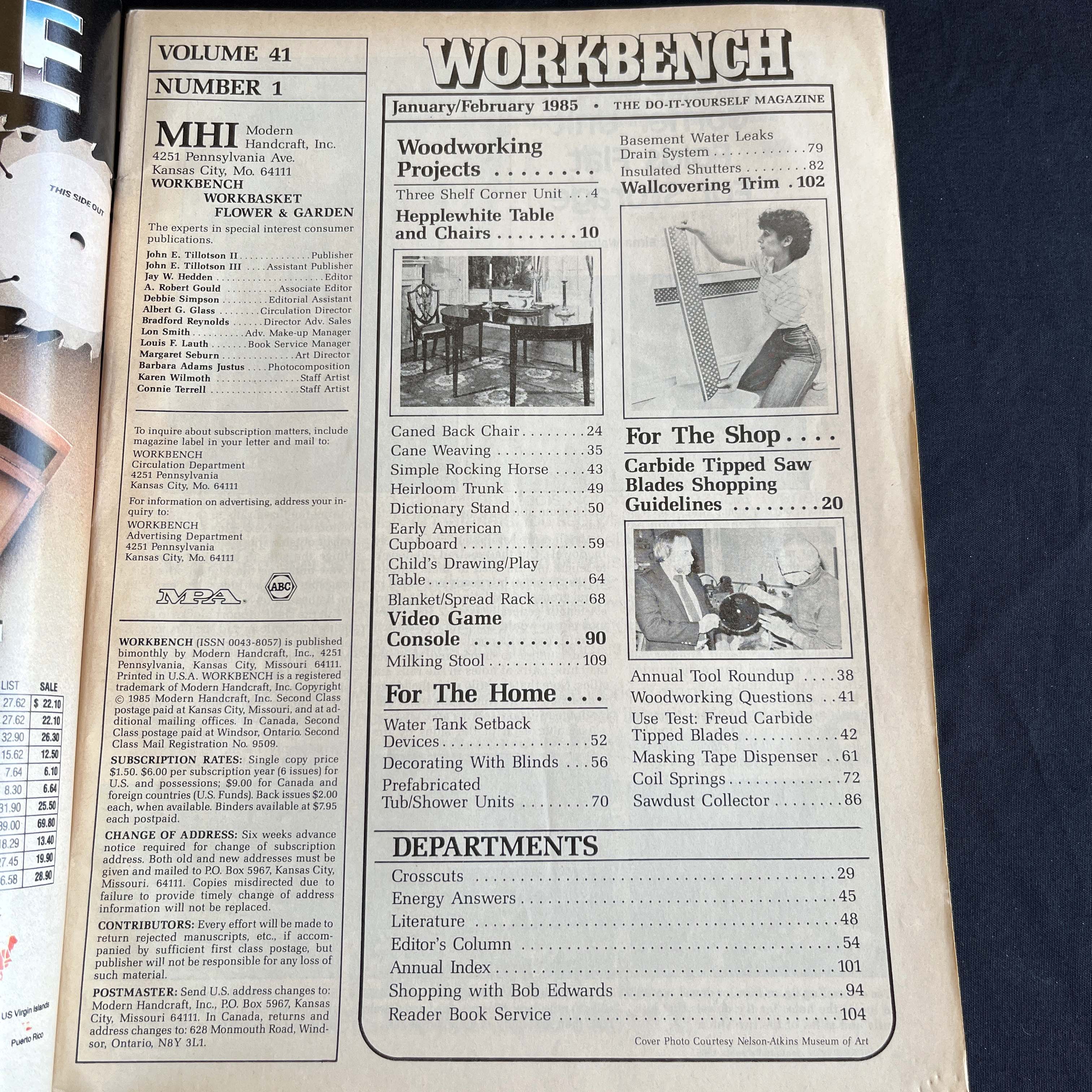 Workbench Magazine Feb 1985 Hepplewhite Table Plans — image 2