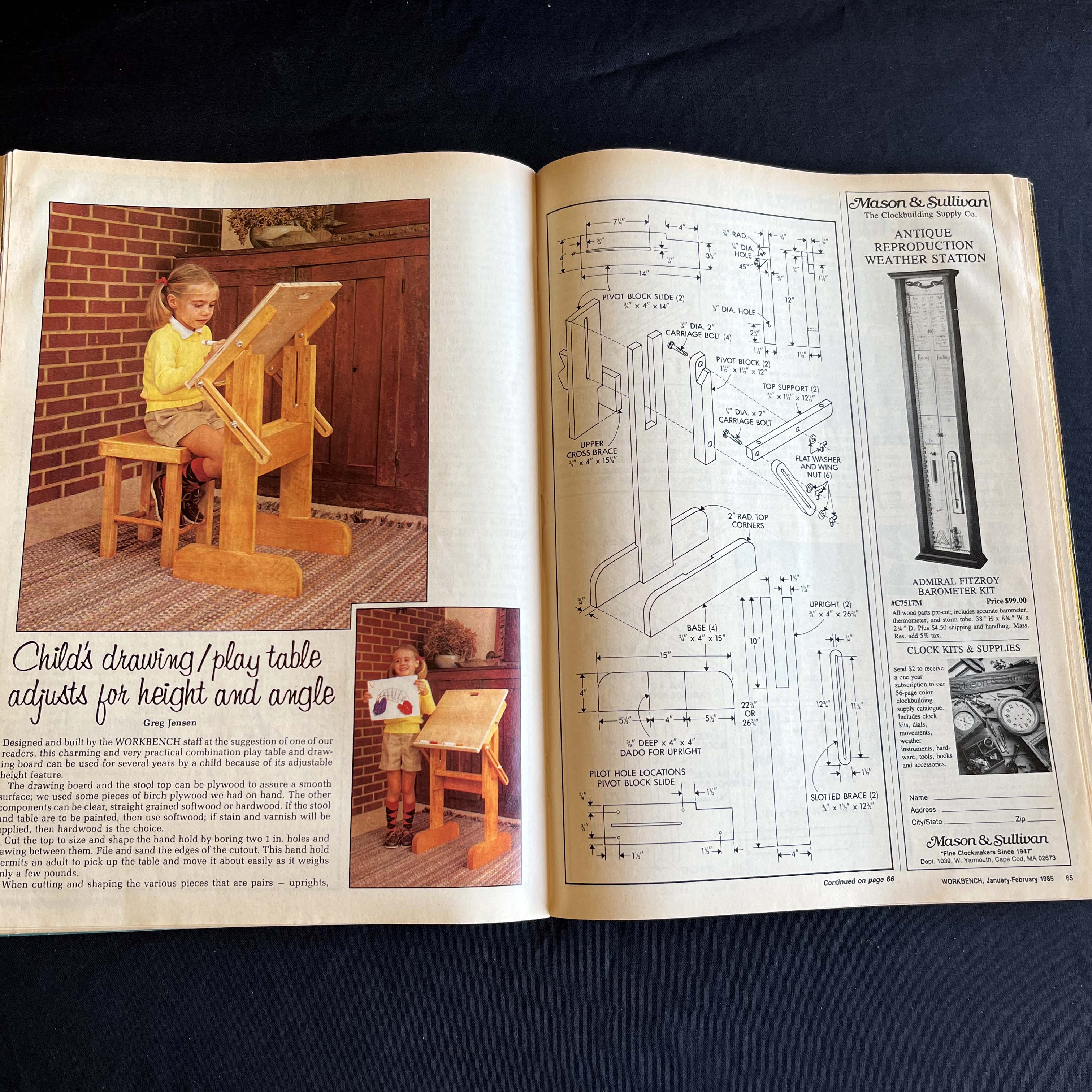 Workbench Magazine Feb 1985 Hepplewhite Table Plans — image 4