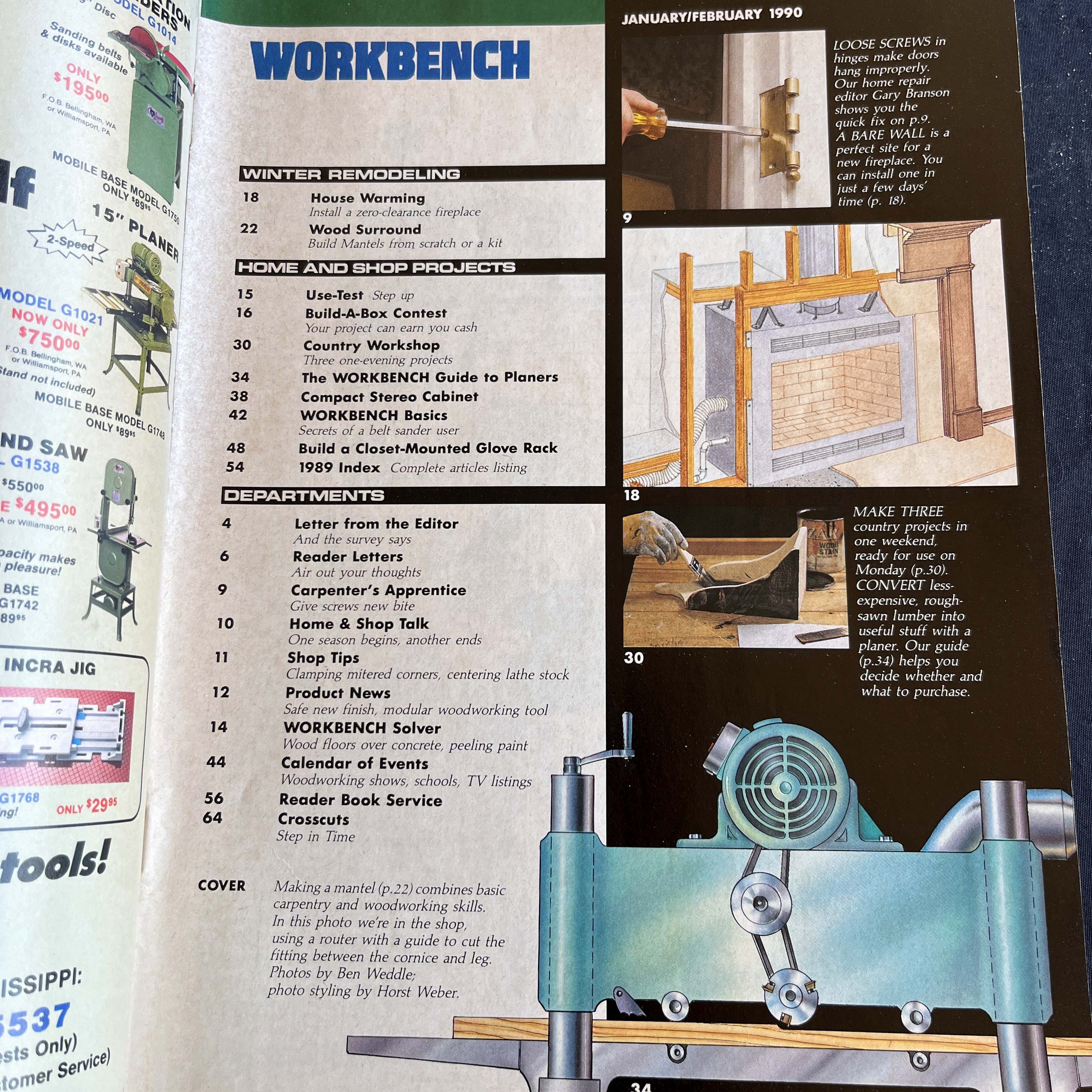 Workbench Magazine Feb 1990 Woodworking Fireplace Plans — image 2