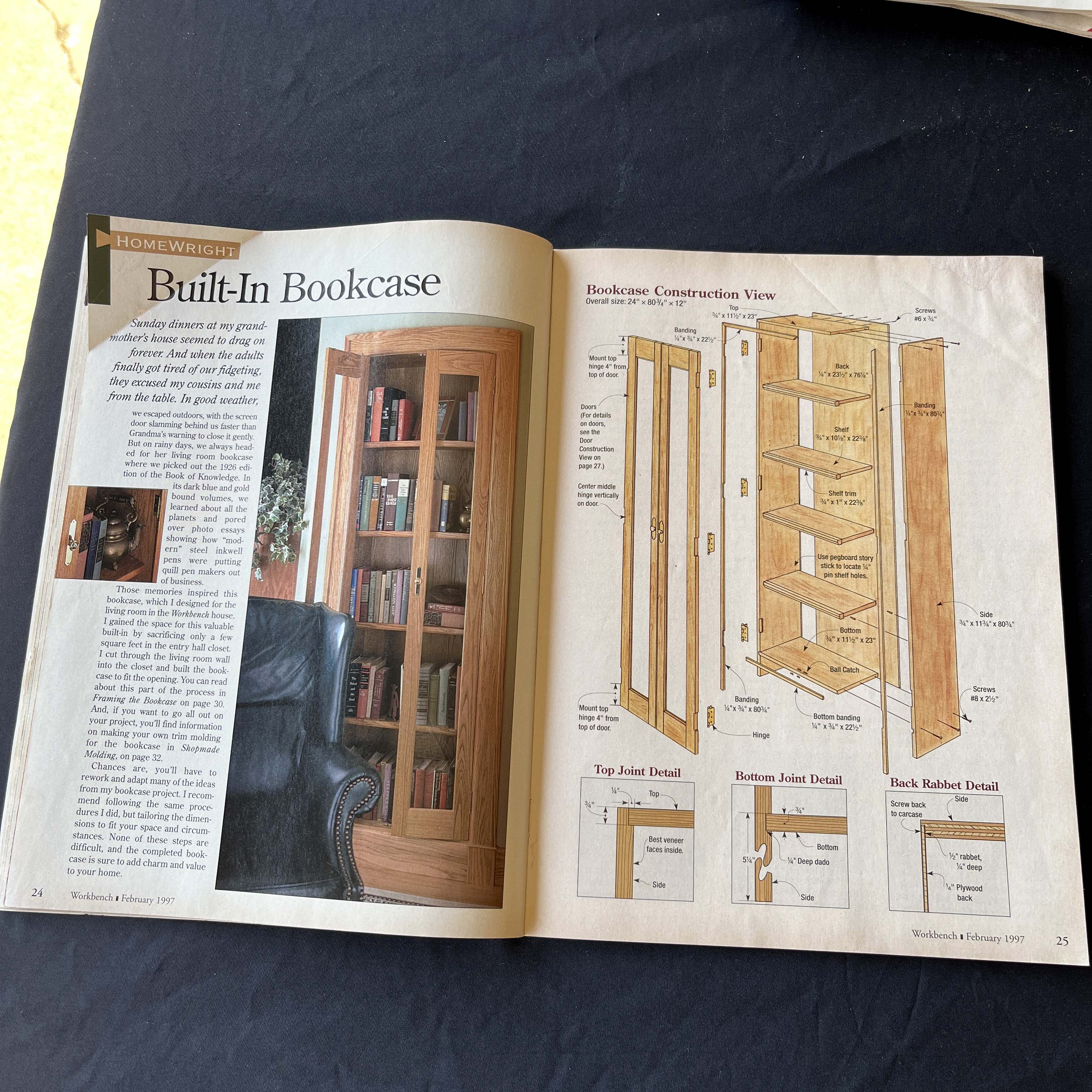 Workbench Magazine Feb 1997 Built-In Bookcase Plans — image 3