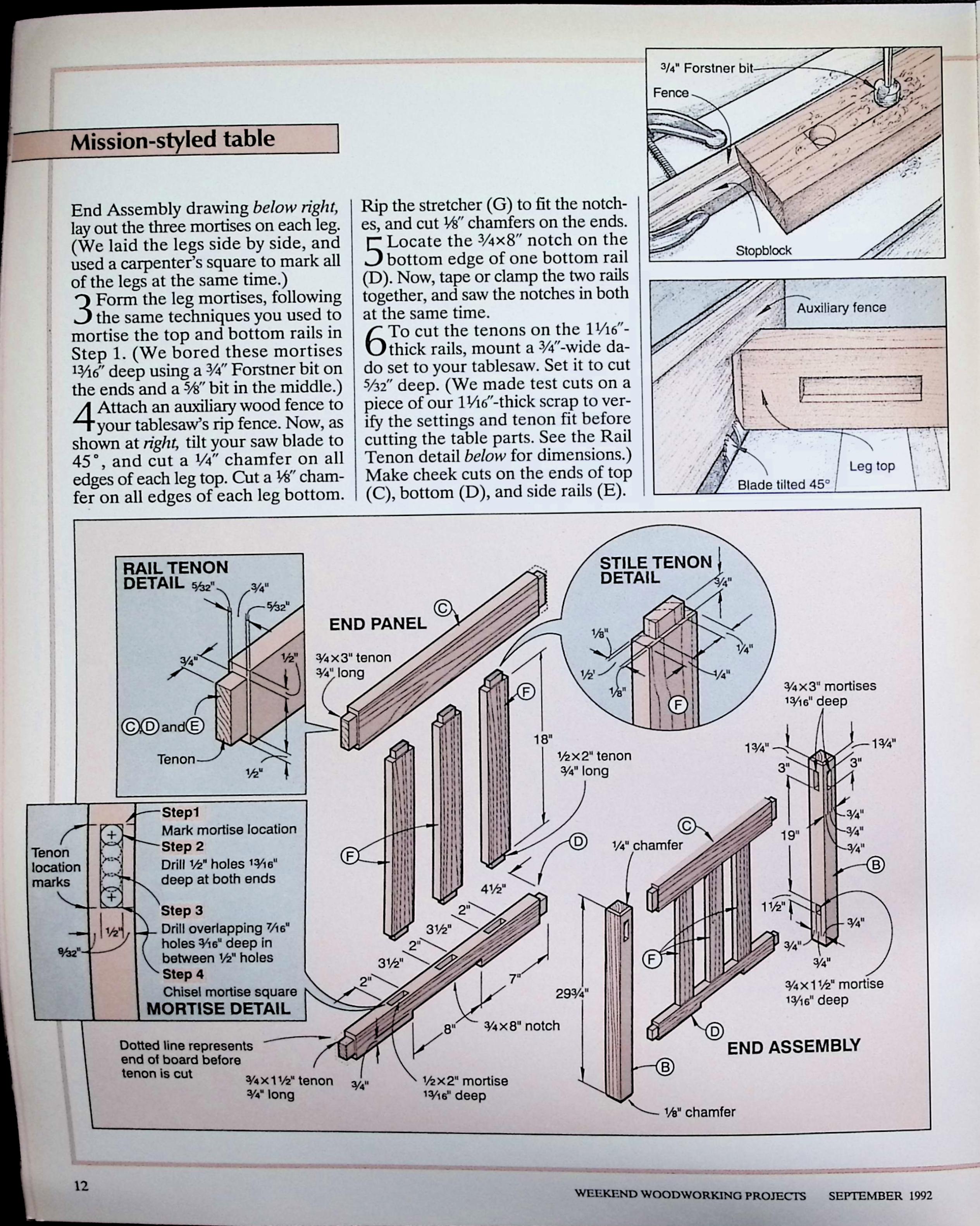 Woodworking Projects Mission-Style Library Table 1993 — image 3