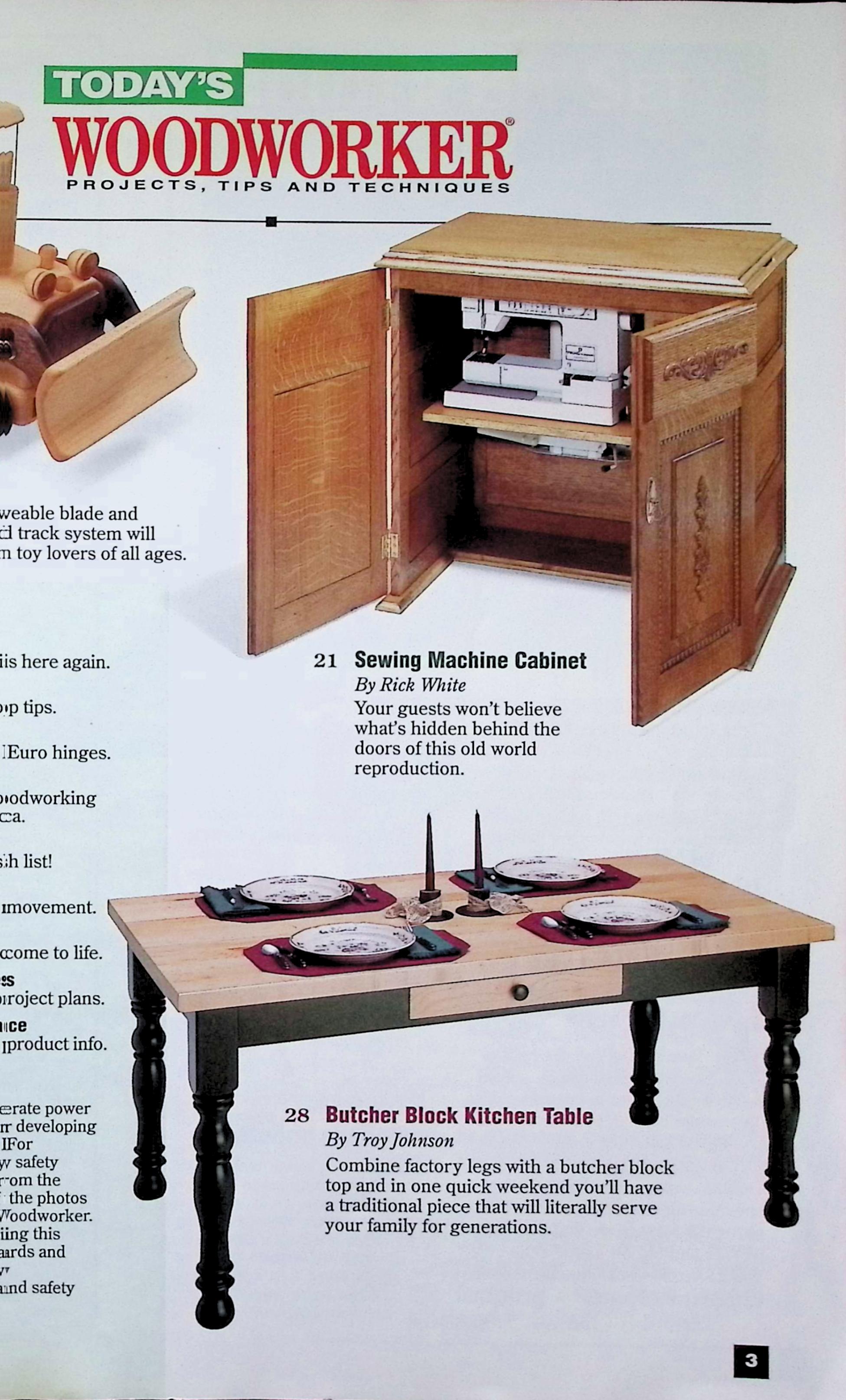 Today's Woodworker Sewing Machine Cabinet Mag No. 54 — image 2