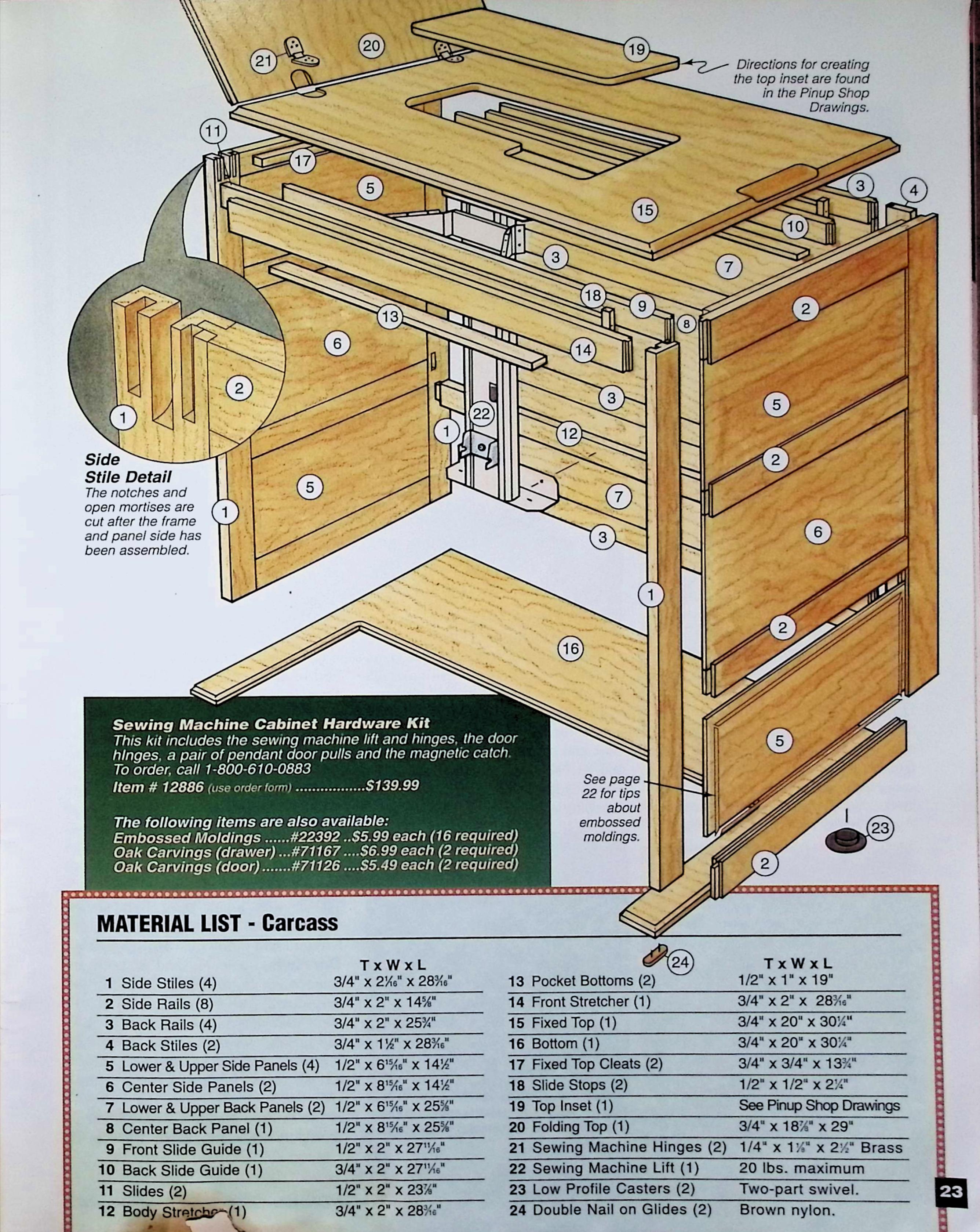 Today's Woodworker Sewing Machine Cabinet Mag No. 54 — image 4