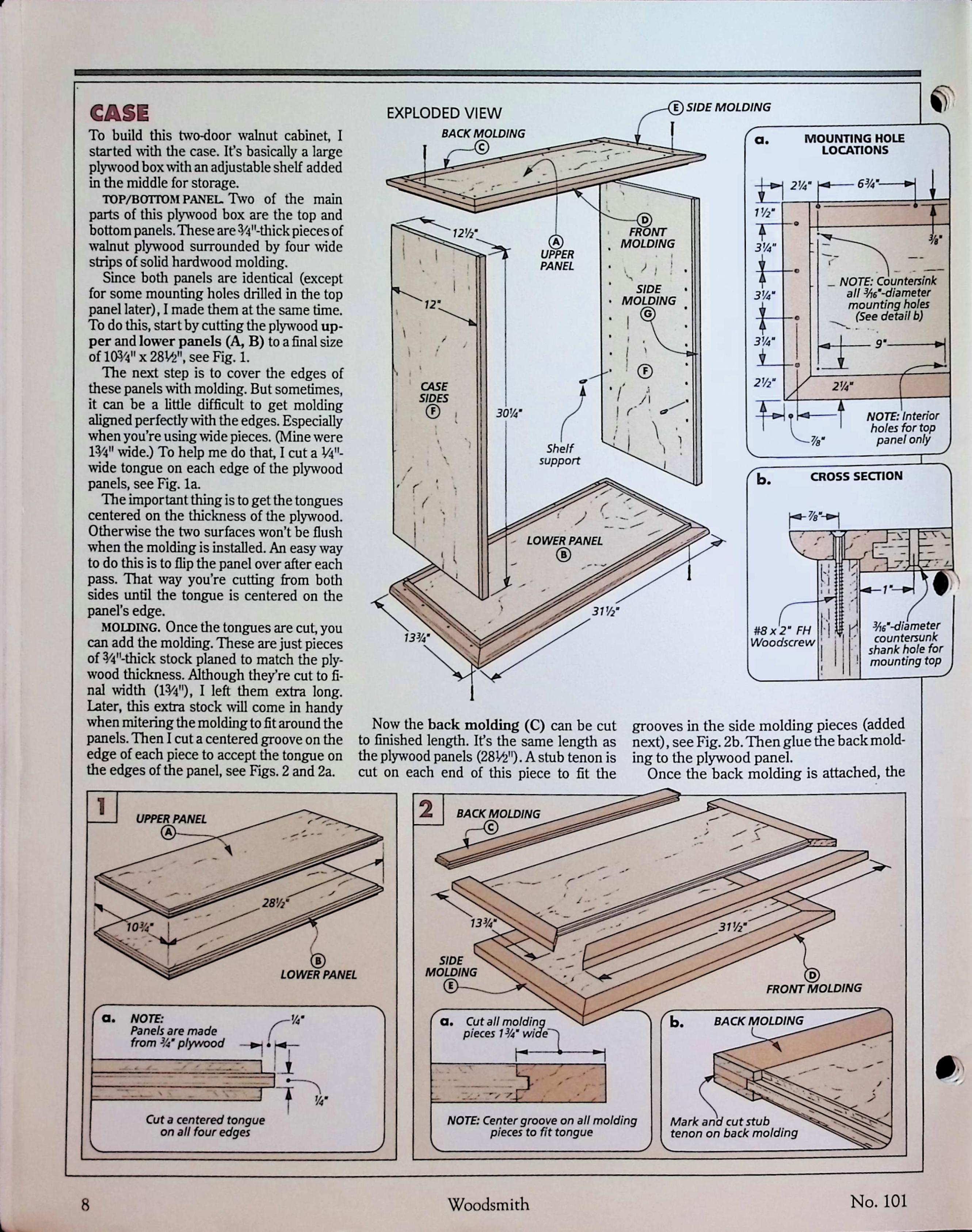 Woodsmith Magazine Walnut Cabinet Plans No. 101 1995 — image 2