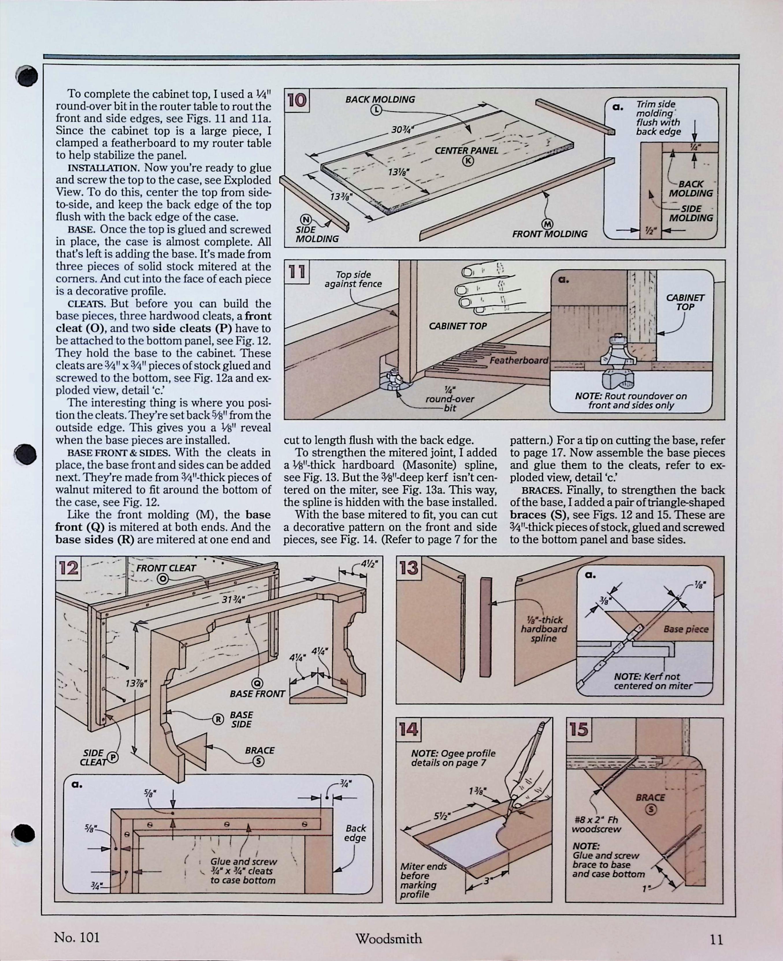 Woodsmith Magazine Walnut Cabinet Plans No. 101 1995 — image 3