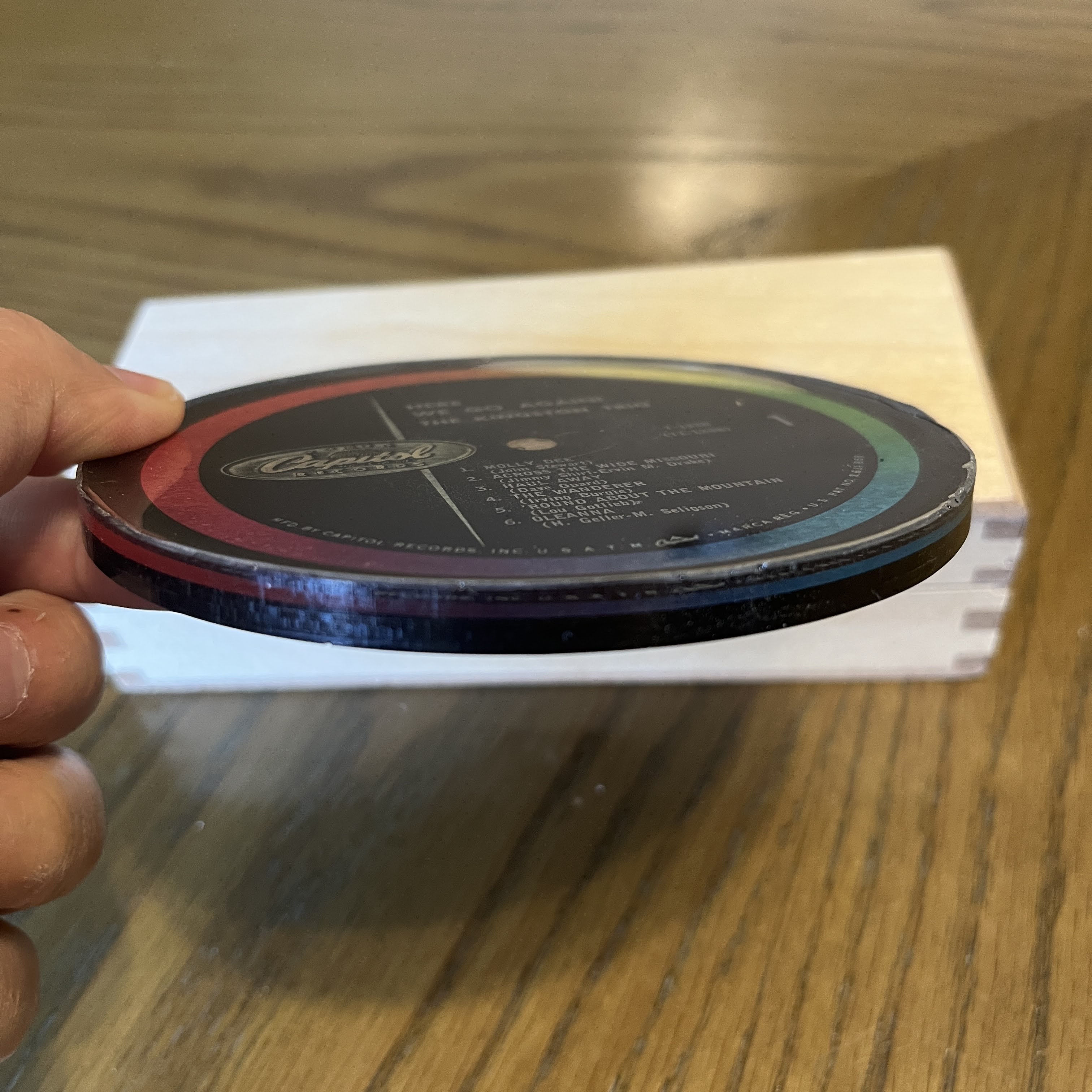 Handmade Vintage Vinyl Record Label Resin Coaster - The Kingston Trio — image 2