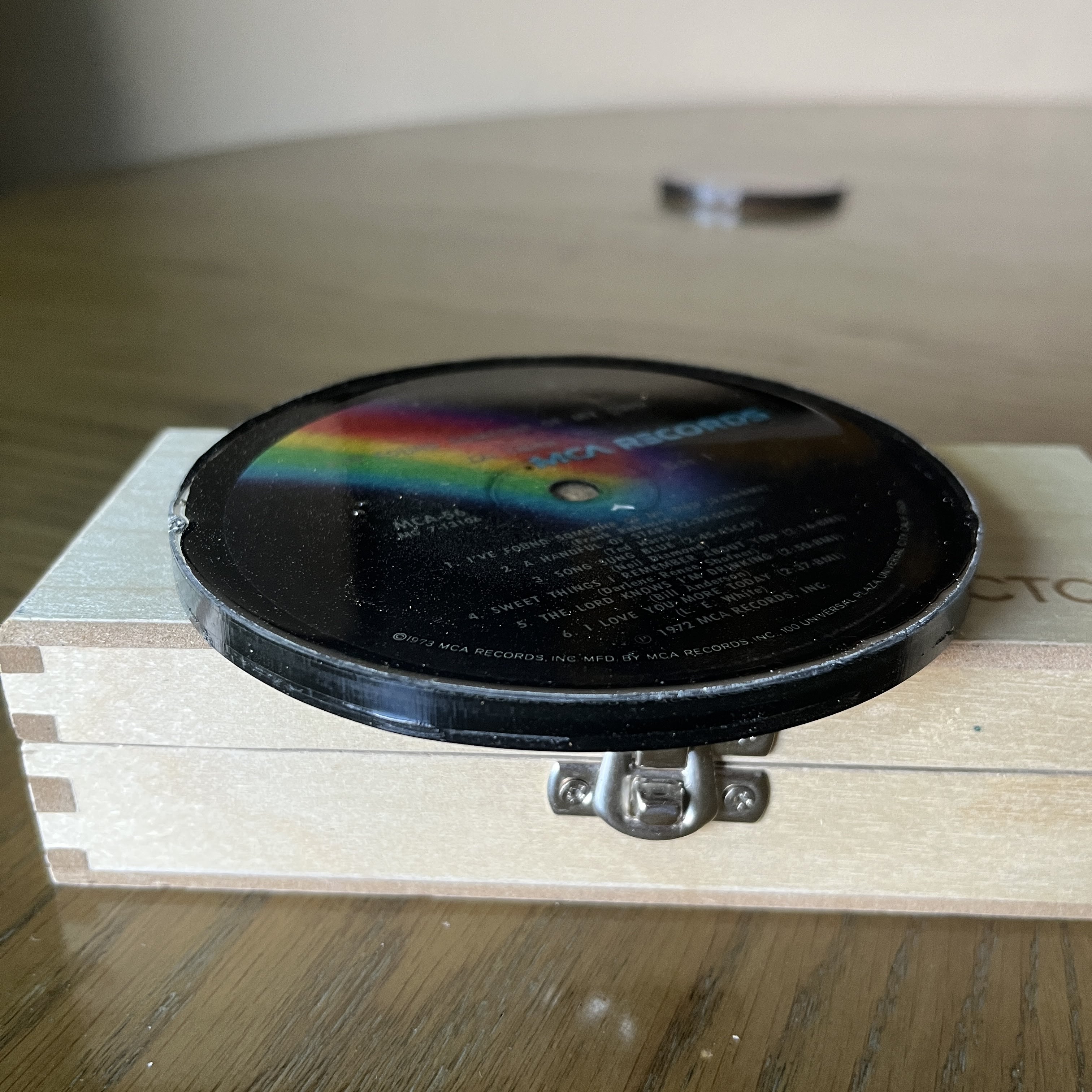 Handmade Vintage Vinyl Record Label Resin Coaster - Cal Smith — image 2
