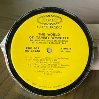 Handmade Vintage Vinyl Record Label Resin Coaster - The World Of Tammy Wynette