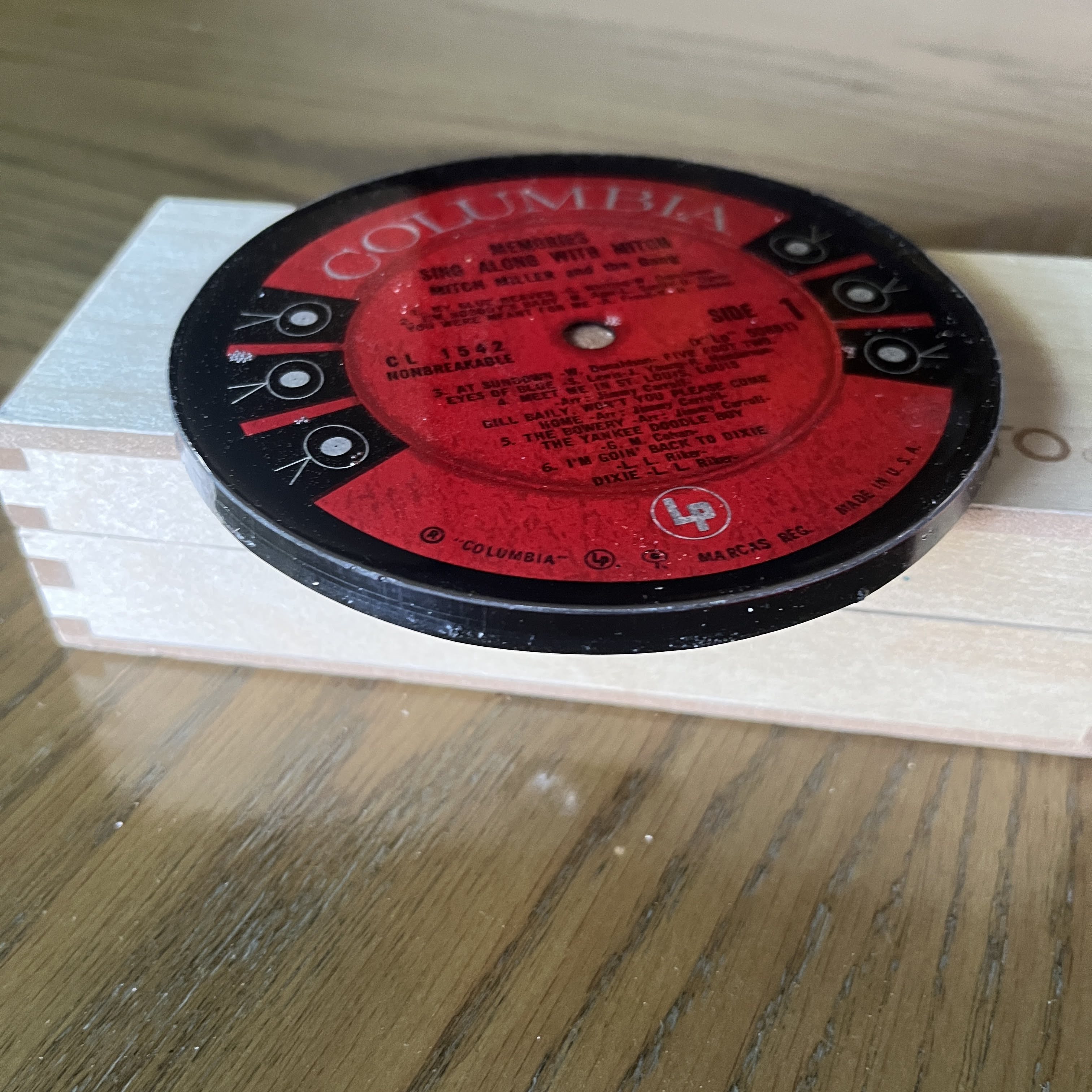 Handmade Vintage Vinyl Record Label Resin Coaster - Mitch Miller and the Gang — image 2