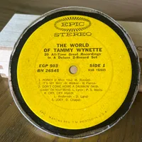 Handmade Vintage Vinyl Record Label Resin Coaster - Tammy Wynette