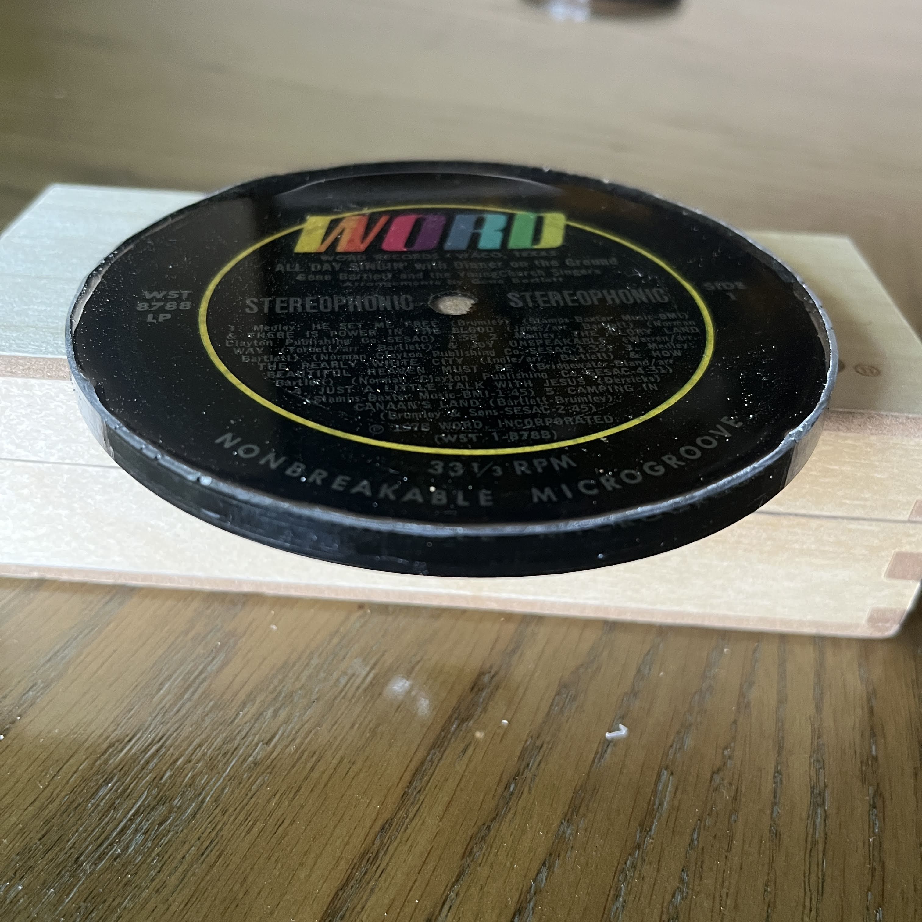 Handmade Vintage Vinyl Record Label Resin Coaster - 1978 — image 2