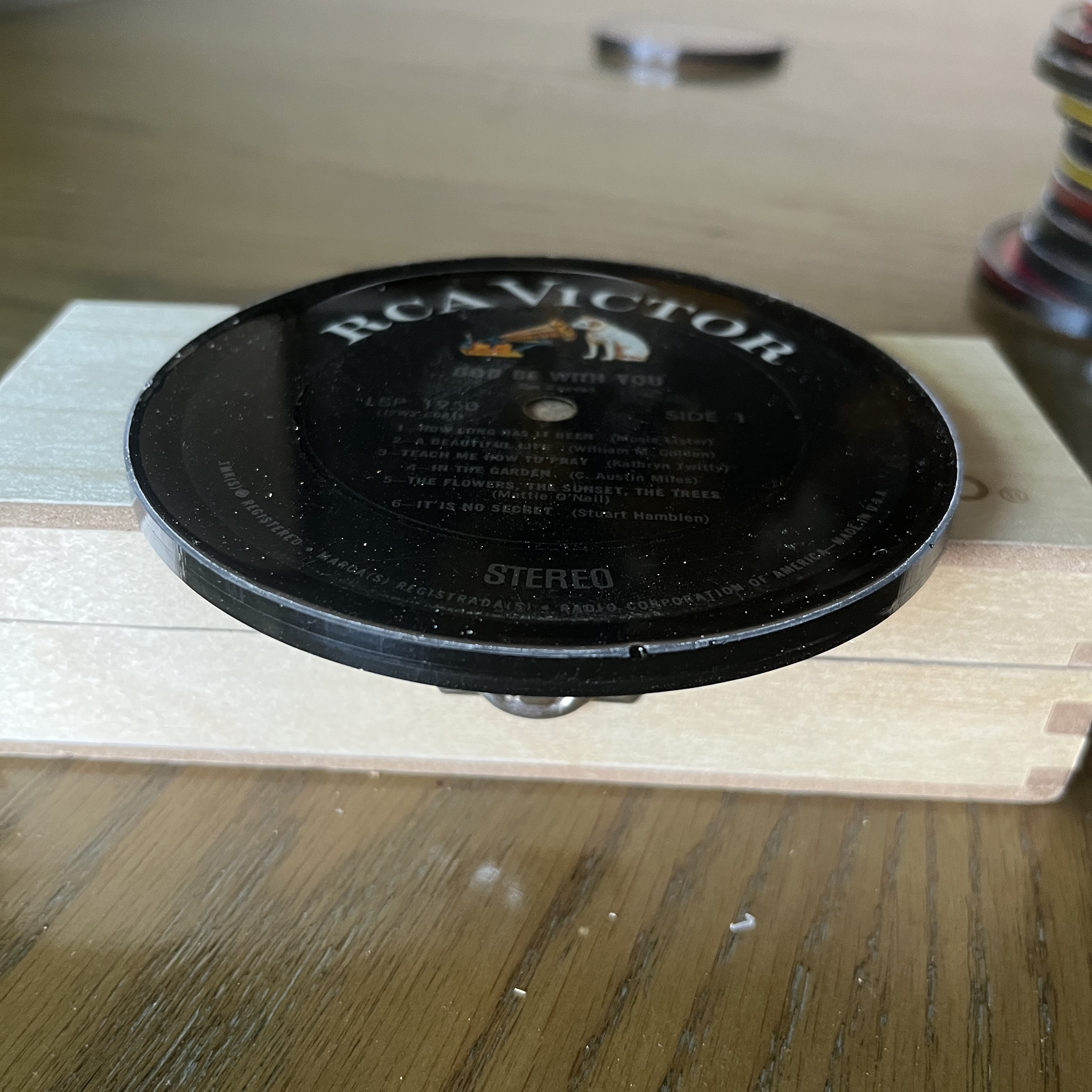 Handmade Vintage Vinyl Record Label Resin Coaster - Jim Reeves — image 2