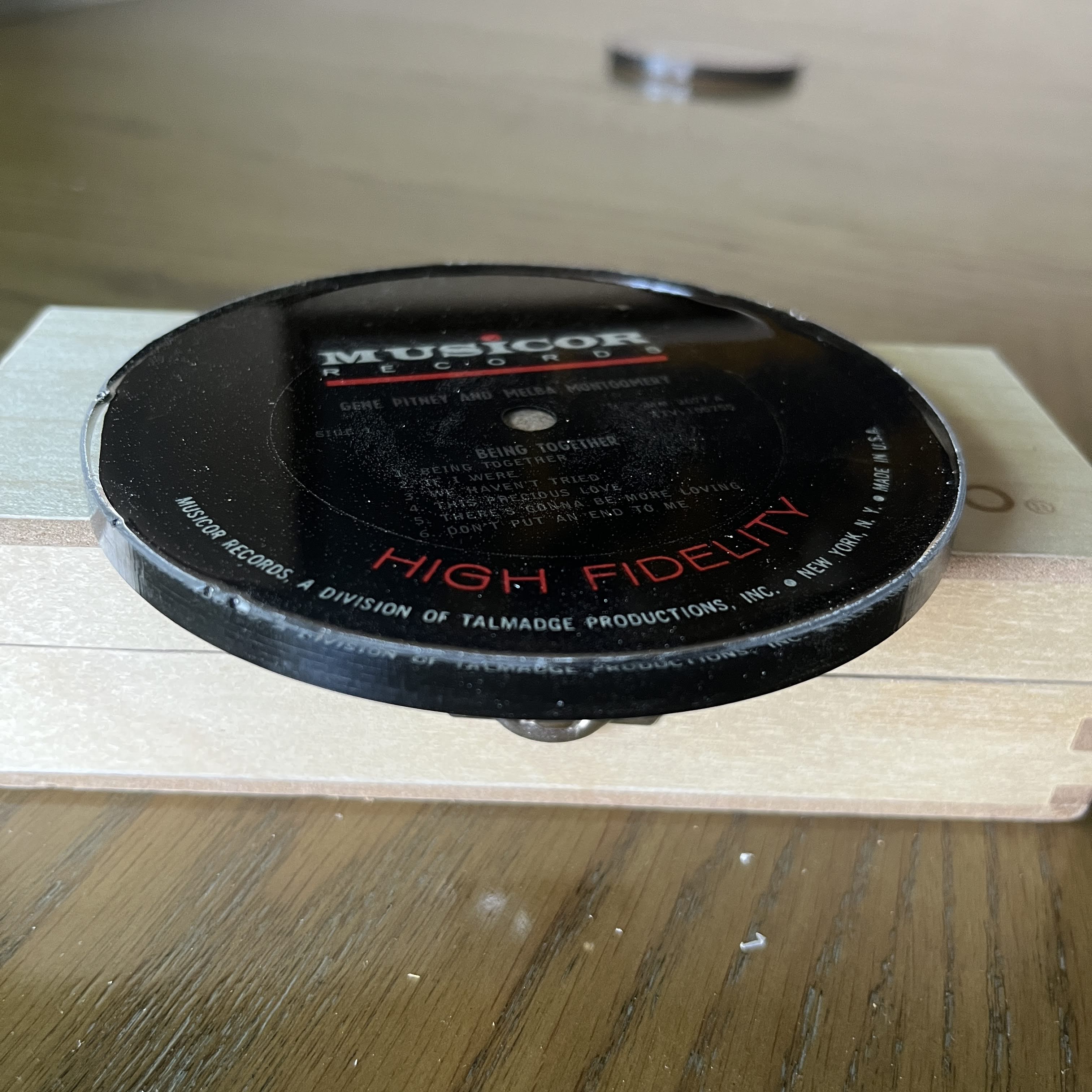 Handmade Vintage Vinyl Record Label Resin Coaster - Being Together — image 2