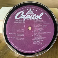 Handmade Vintage Vinyl Record Label Resin Coaster - The Best of Gene Watson