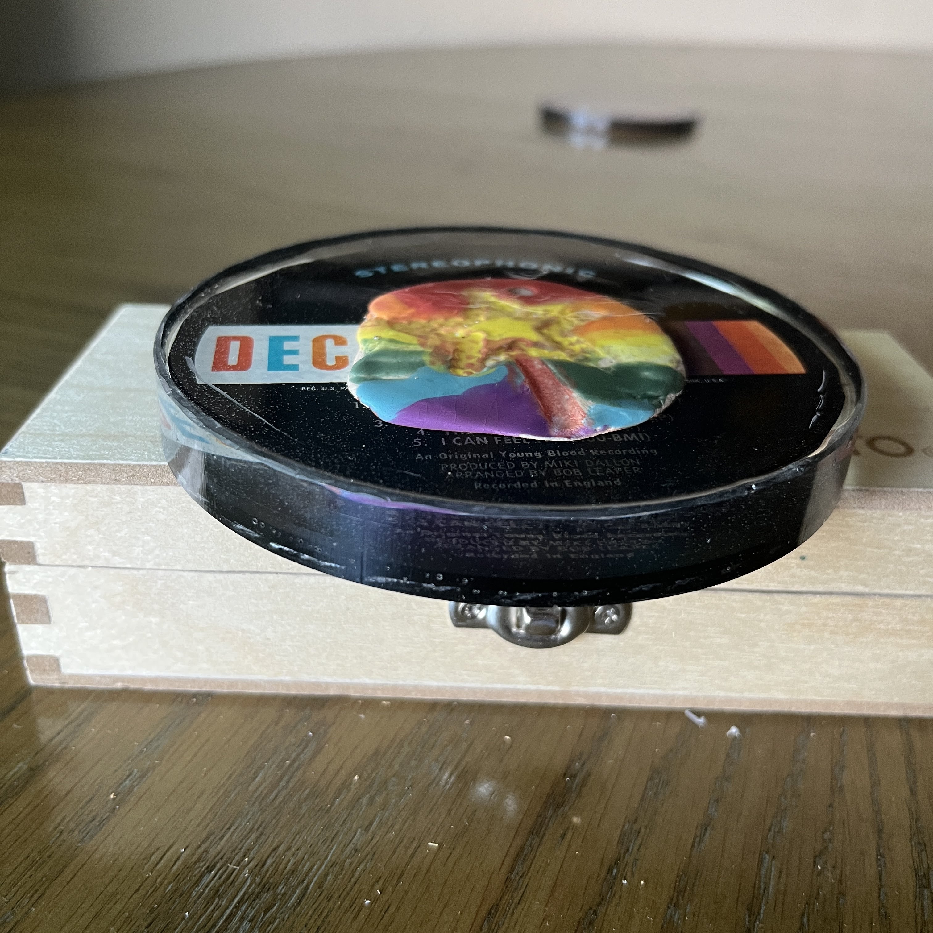 Handmade Vintage Vinyl Record Label Resin Coaster — image 2