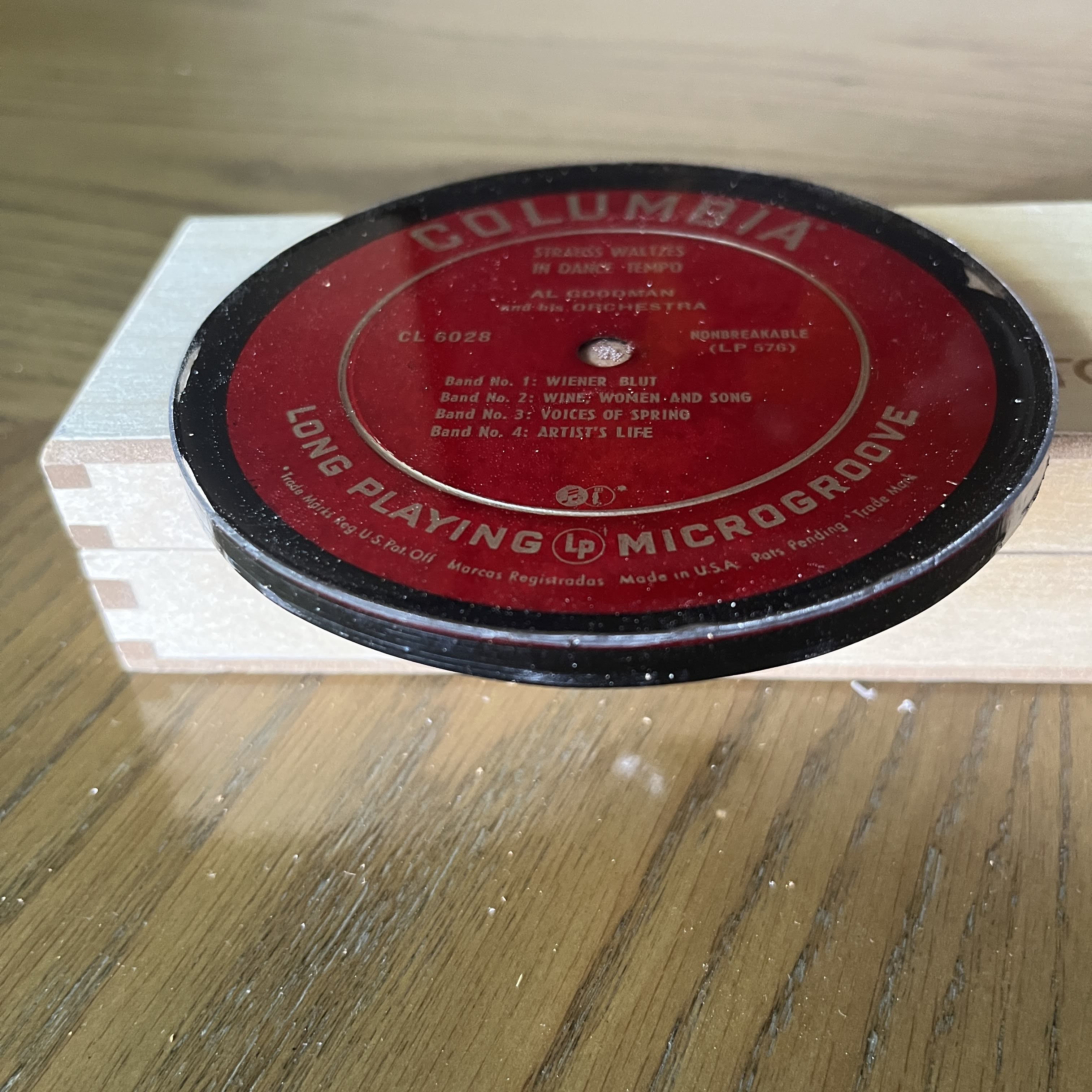 Handmade Vintage Vinyl Record Label Resin Coaster - Al Goodman and his Orchestra — image 2