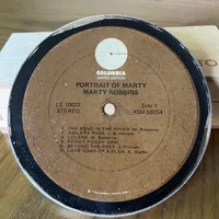 Handmade Vintage Vinyl Record Label Resin Coaster - Marty Robbins