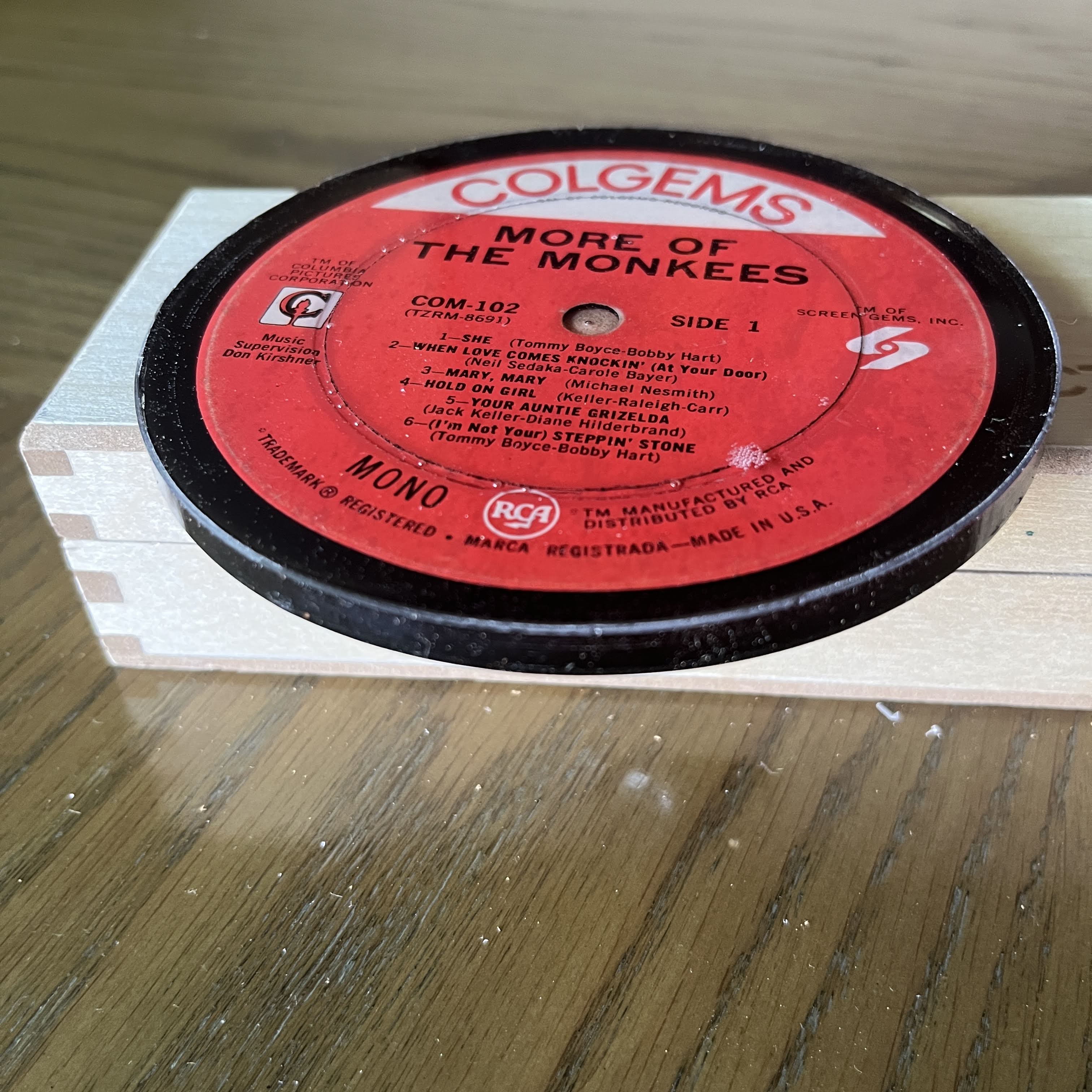 Handmade Vintage Vinyl Record Label Resin Coaster - The Monkees — image 2