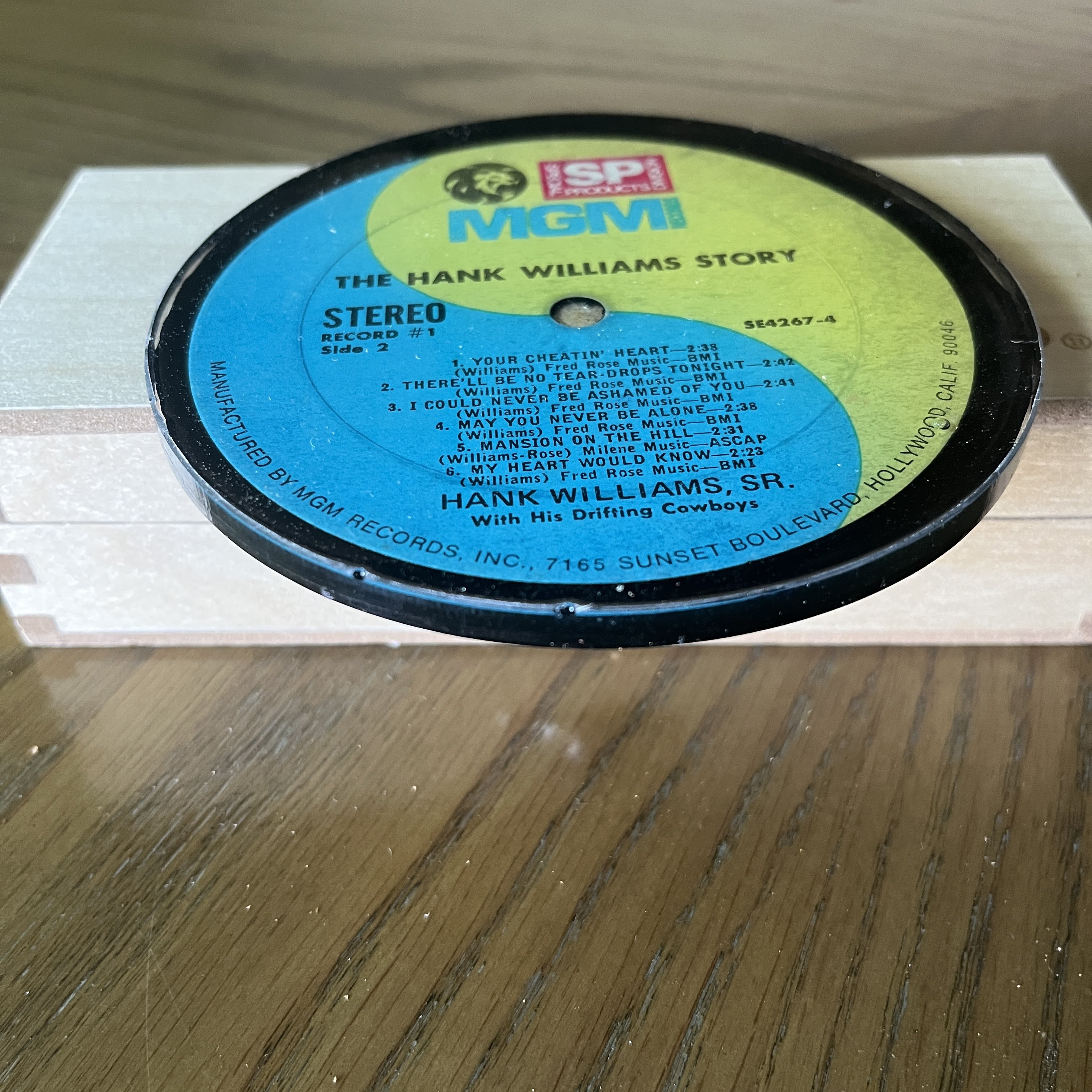 Handmade Vintage Vinyl Record Label Resin Coaster - The Hank Williams Story — image 2