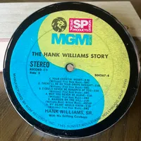 Handmade Vintage Vinyl Record Label Resin Coaster - The Hank Williams Story
